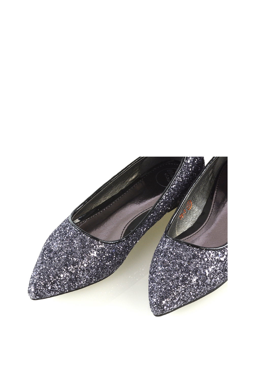 Black 'Rosalie' Statement Pointed Toe Flat Bridal Ballerina Pump Shoes, Image 4 of 5