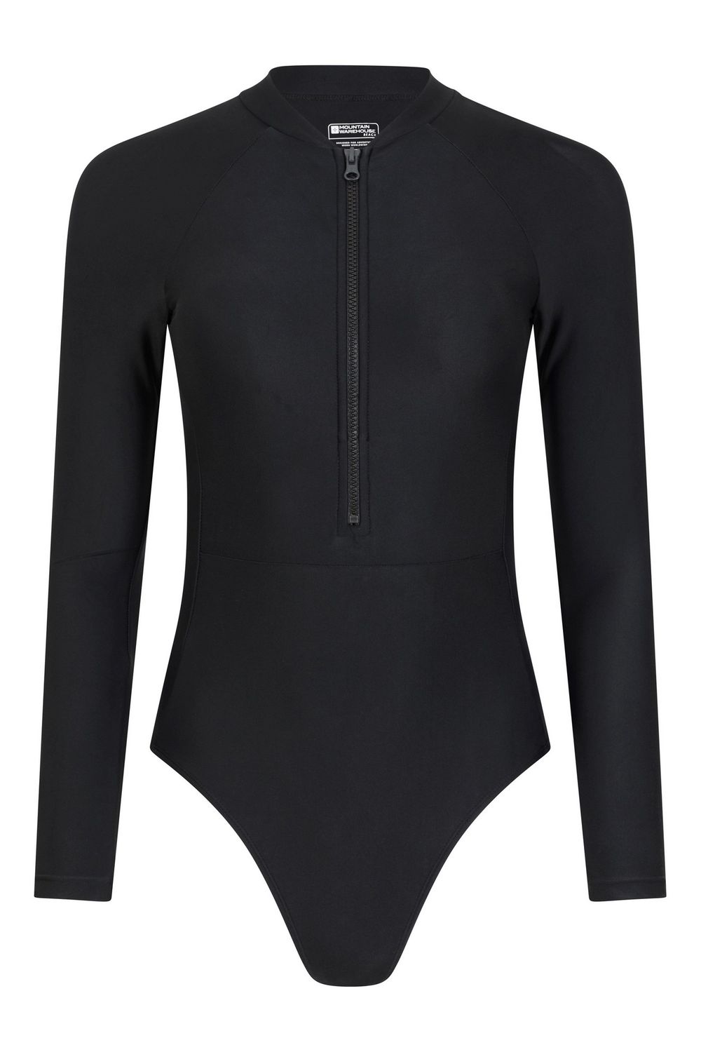 Black Surfer Long Sleeved One Piece Swimsuit, Image 1 of 4
