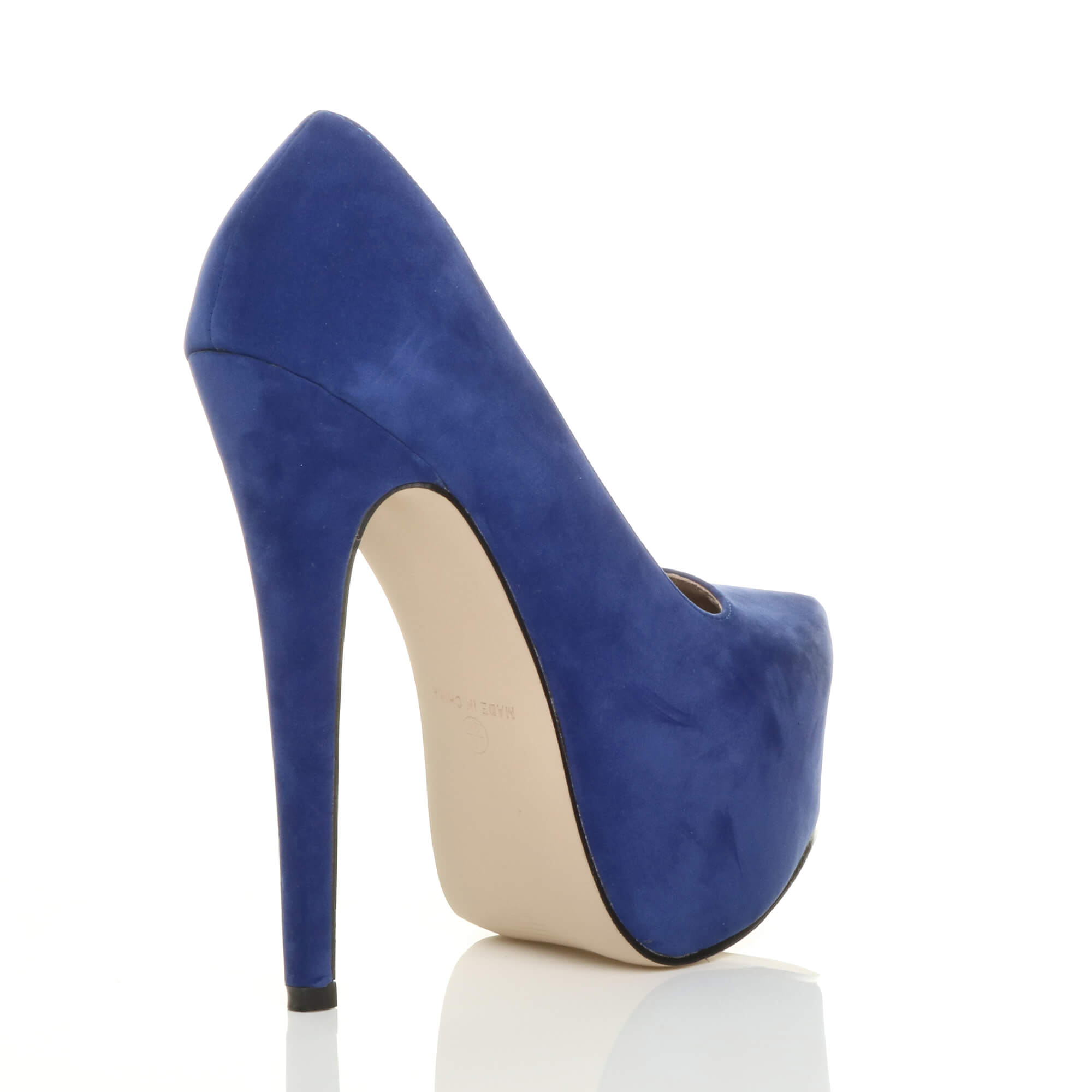 Royal Blue AJVANI Royal Blue High Heel Platform Court Shoes, Image 4 of 5