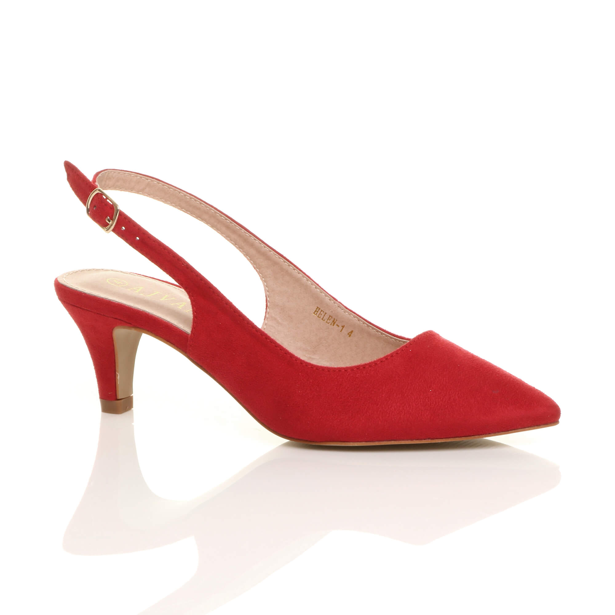 Purple Mid Heel Slingback Pointed Toe Court Shoes