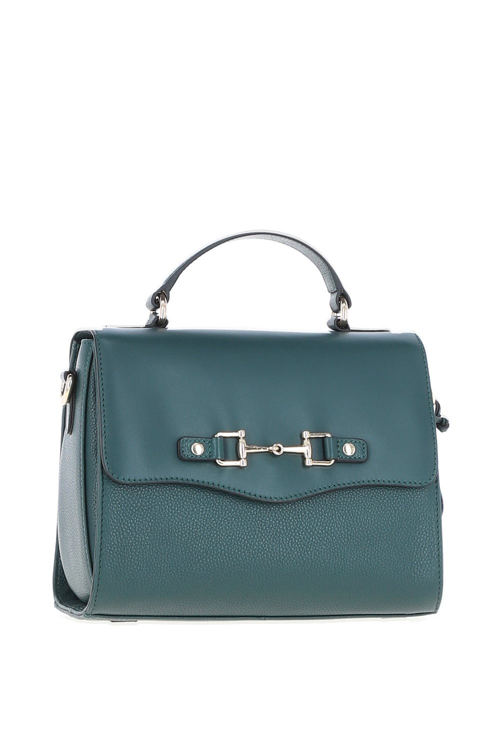 Green Real Leather Flap Over Handbag, Image 1 of 4