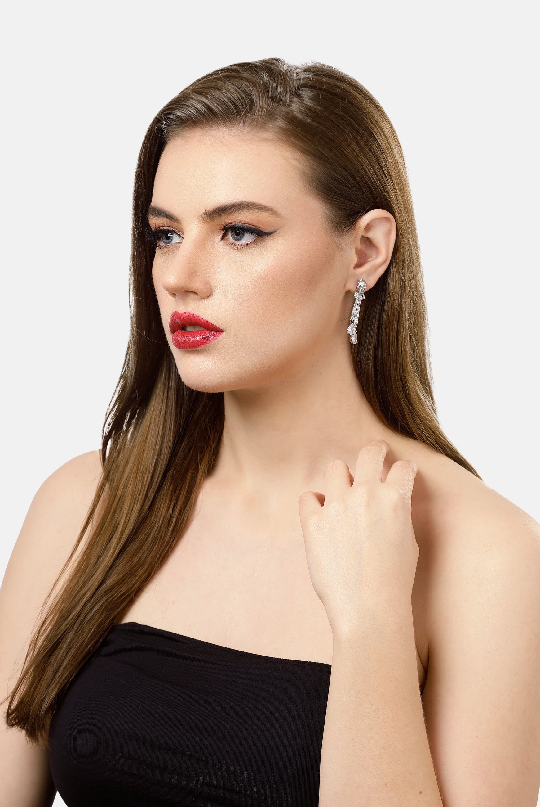 Silver Silver knot Dangle Earrings, Image 4 of 4