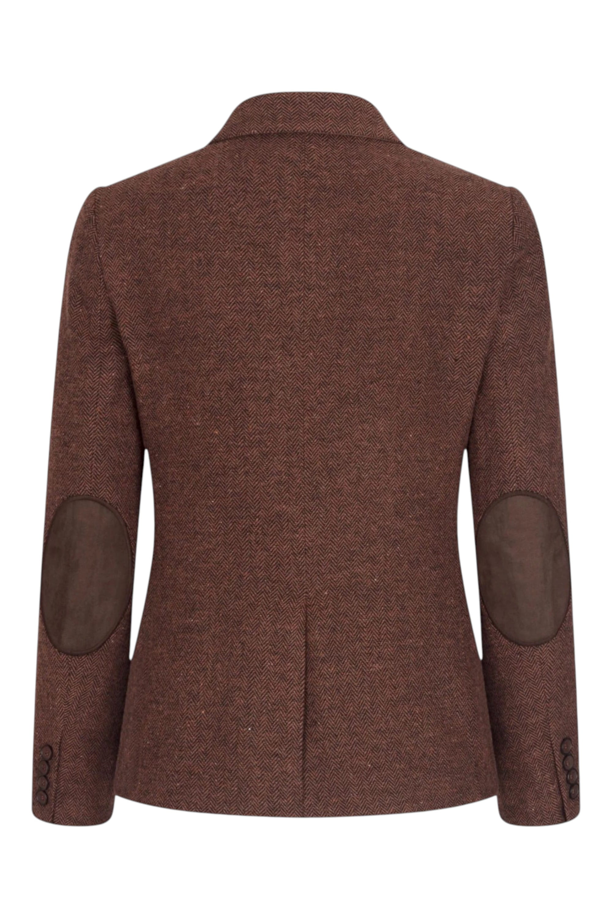 Rust Infinity Leather Rust Brown Herringbone Wool Tweed Check Blazer, Image 5 of 5
