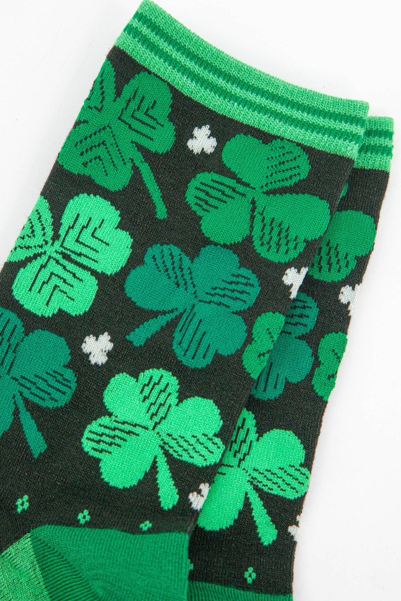 Green Irish Shamrock Bamboo Socks, Image 2 of 4