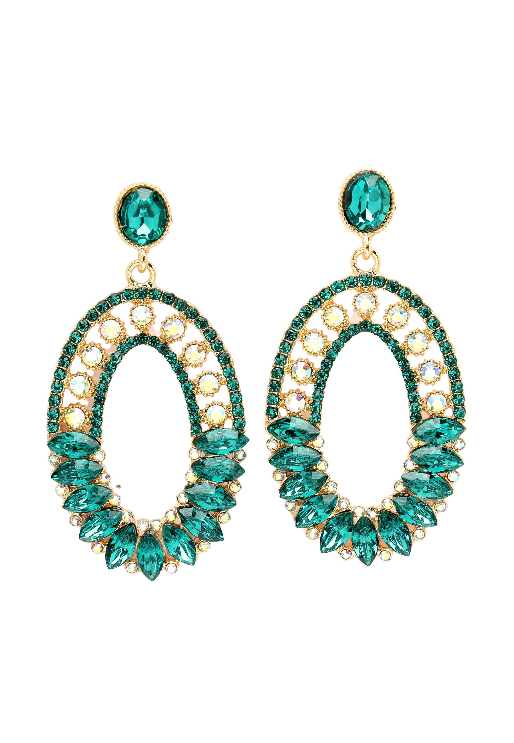Green Diva Collection Green Mosaic Dangle Earrings