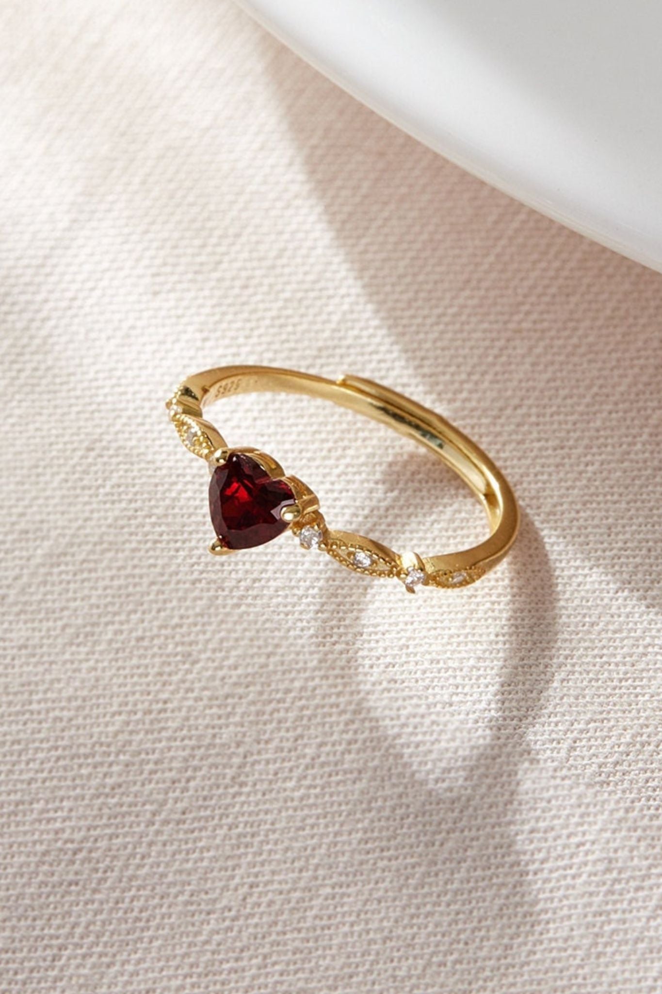 Red Sterling Silver CZ Red Heart Ring, Image 1 of 3