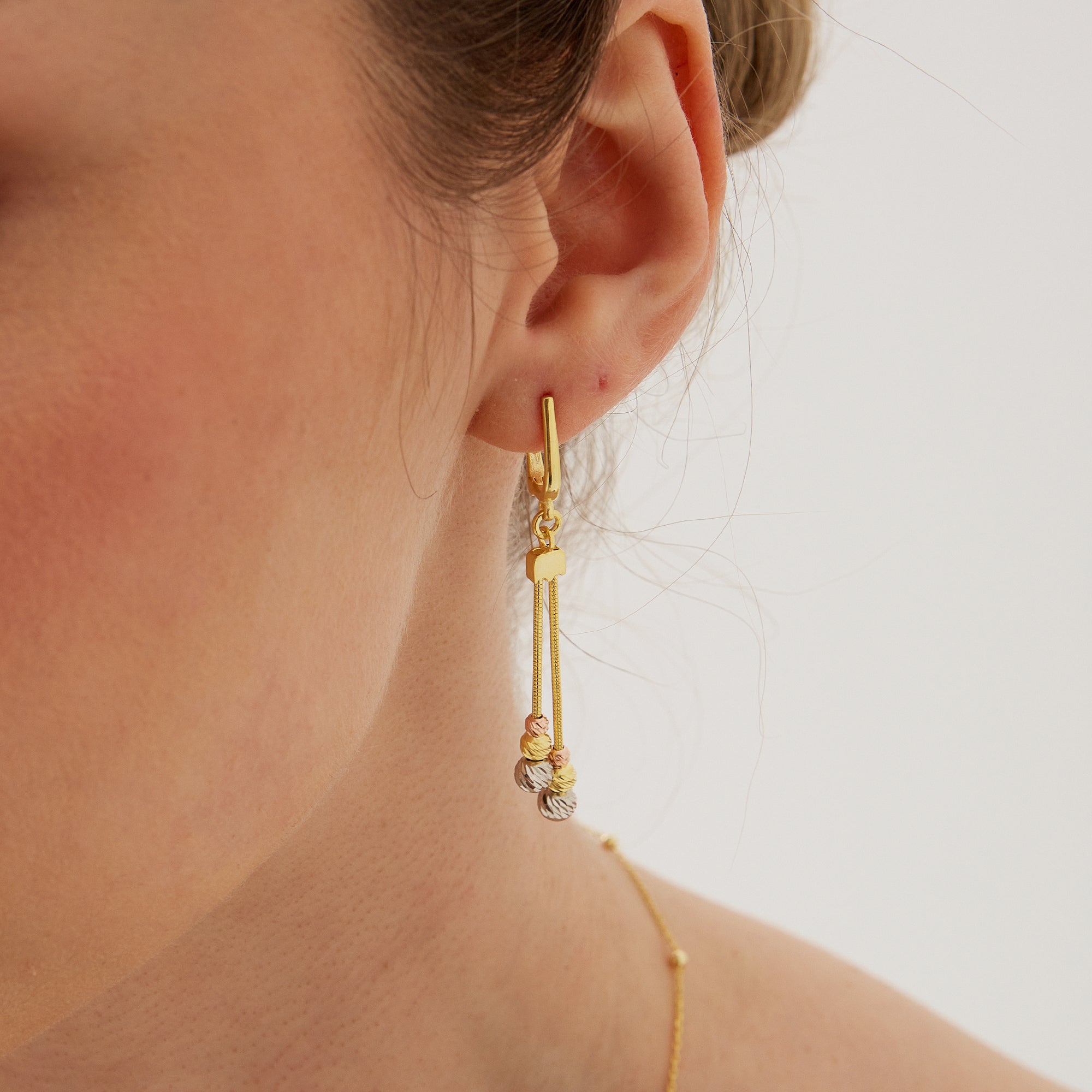 Gold Dorissa Sterling Silver Drop Earring Multicolor Beads, Image 2 of 6