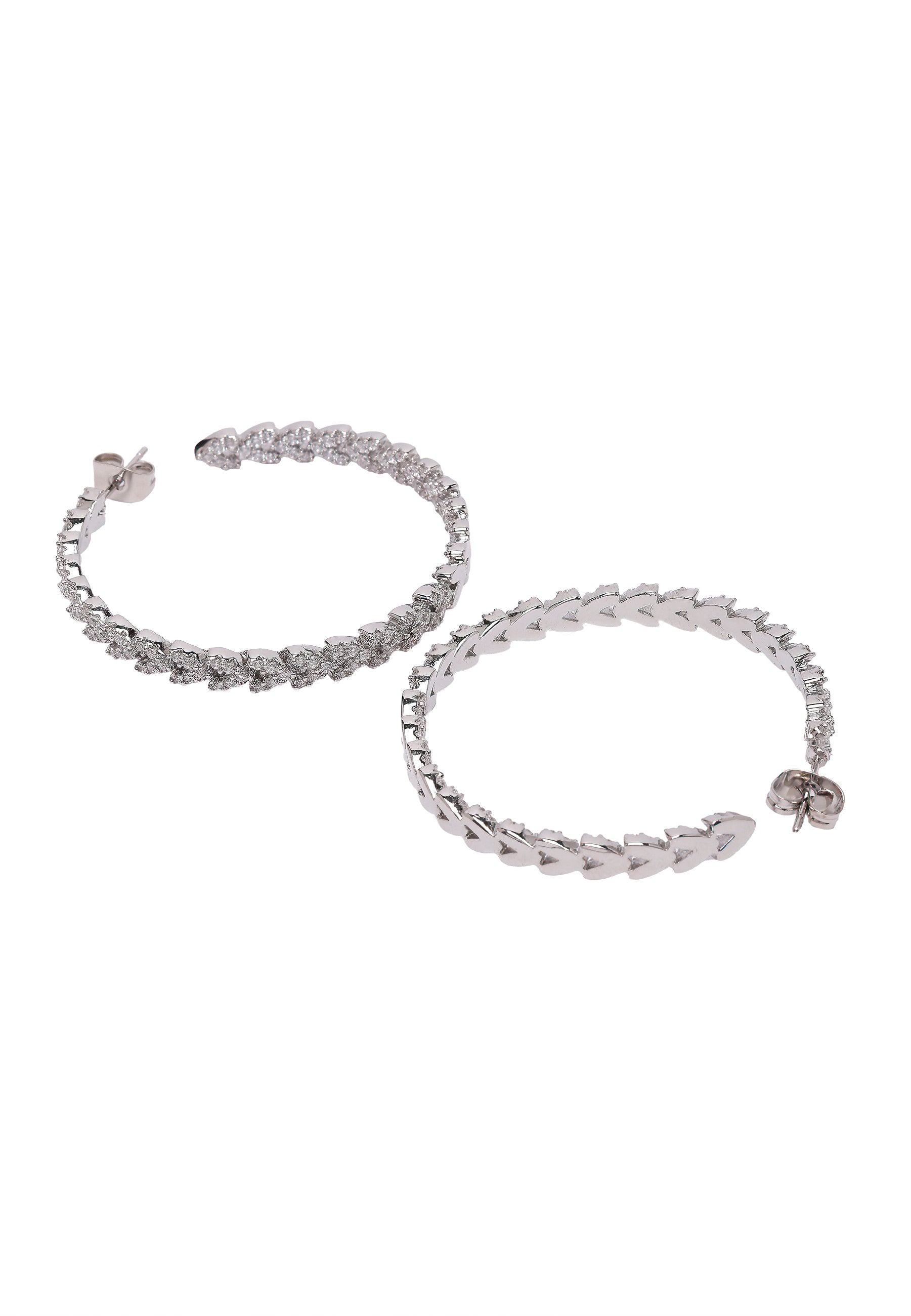 Silver Diva Twinkling Small Hoops, Image 3 of 5