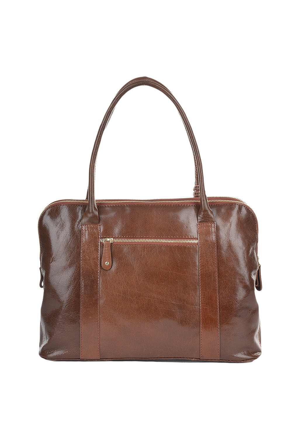 Tan Ashwood Leather Tan Three Section Large Veggie Tanned Leather Bag, Image 3 of 3