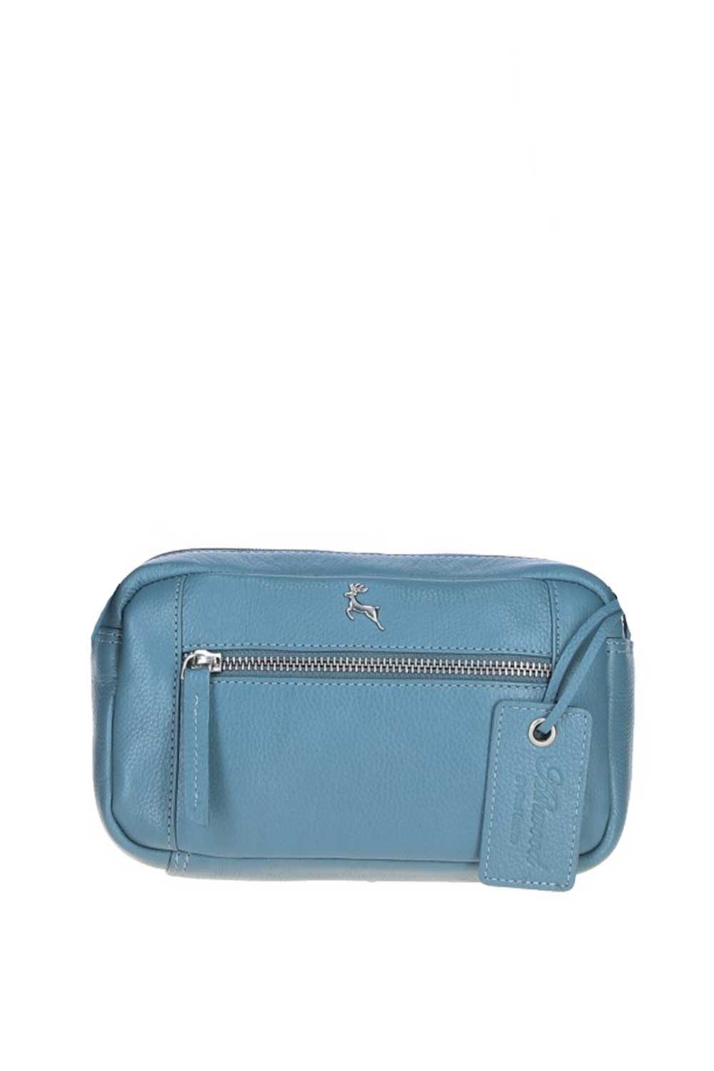 Blue 'Cork' Compact Leather Crossbody Bag, Image 1 of 5