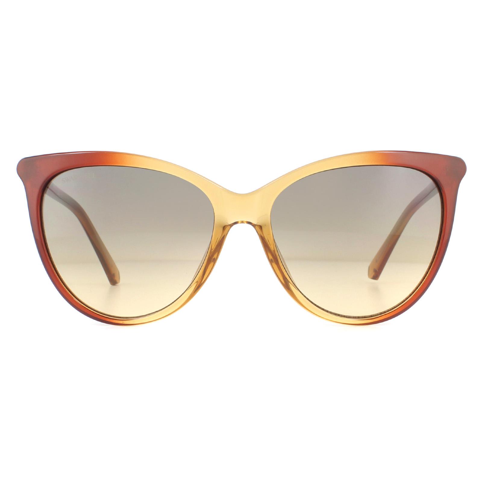 Brown Swarovski Brown Cat Eye Light Brown Transparent Brown Gradient Sunglasses, Image 1 of 4