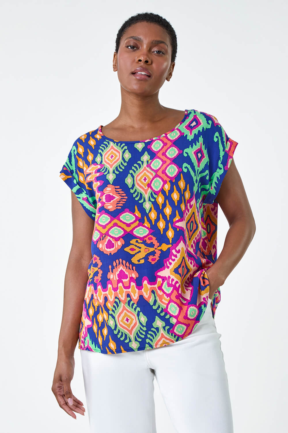 Zoya Print Short Sleeve Top