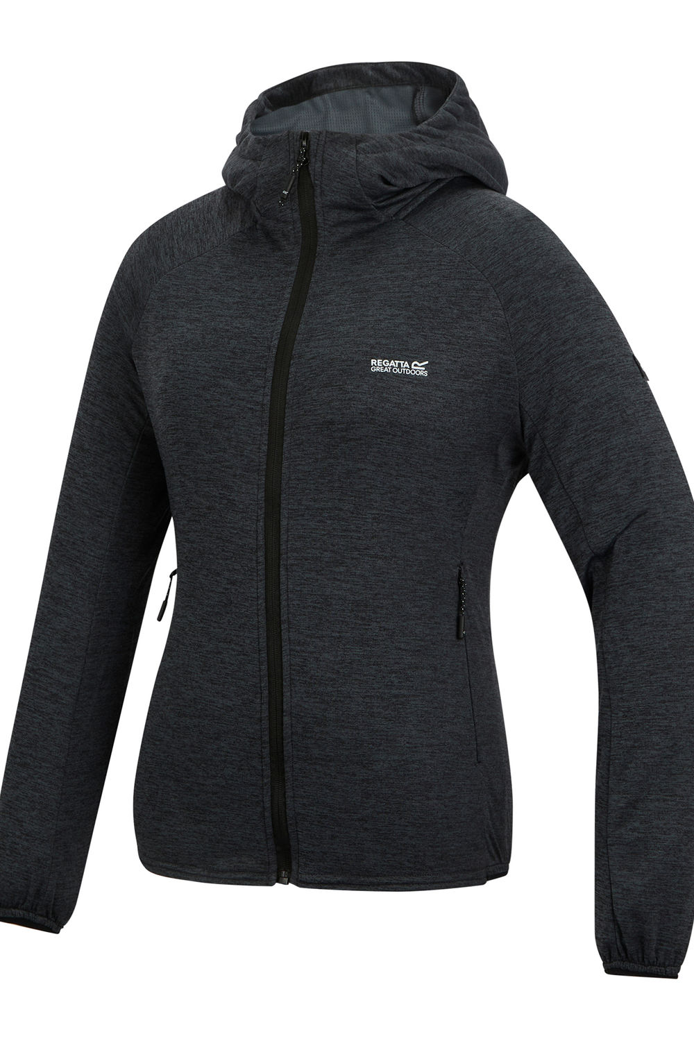Grey Ferna Stretch Hooded Fleece Jacket, Image 3 of 5