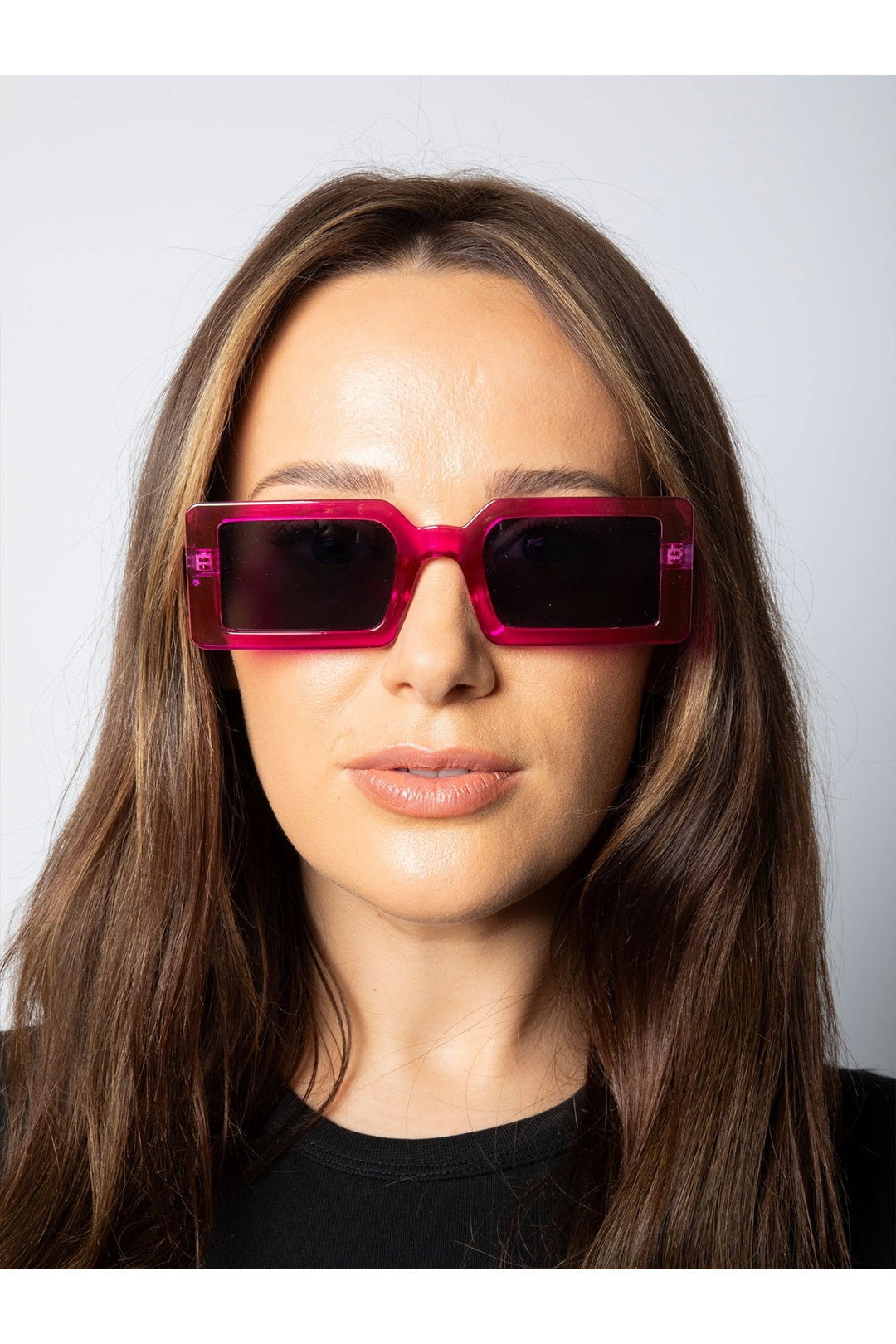 Pink Square Frame Sunglasses, Image 2 of 6