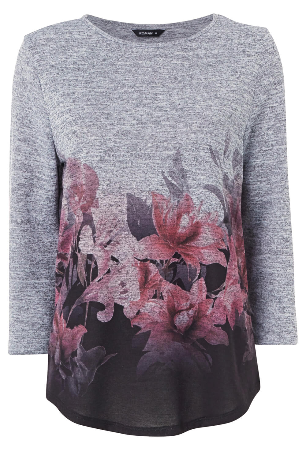 PINK Floral Border Print Top, Image 5 of 4