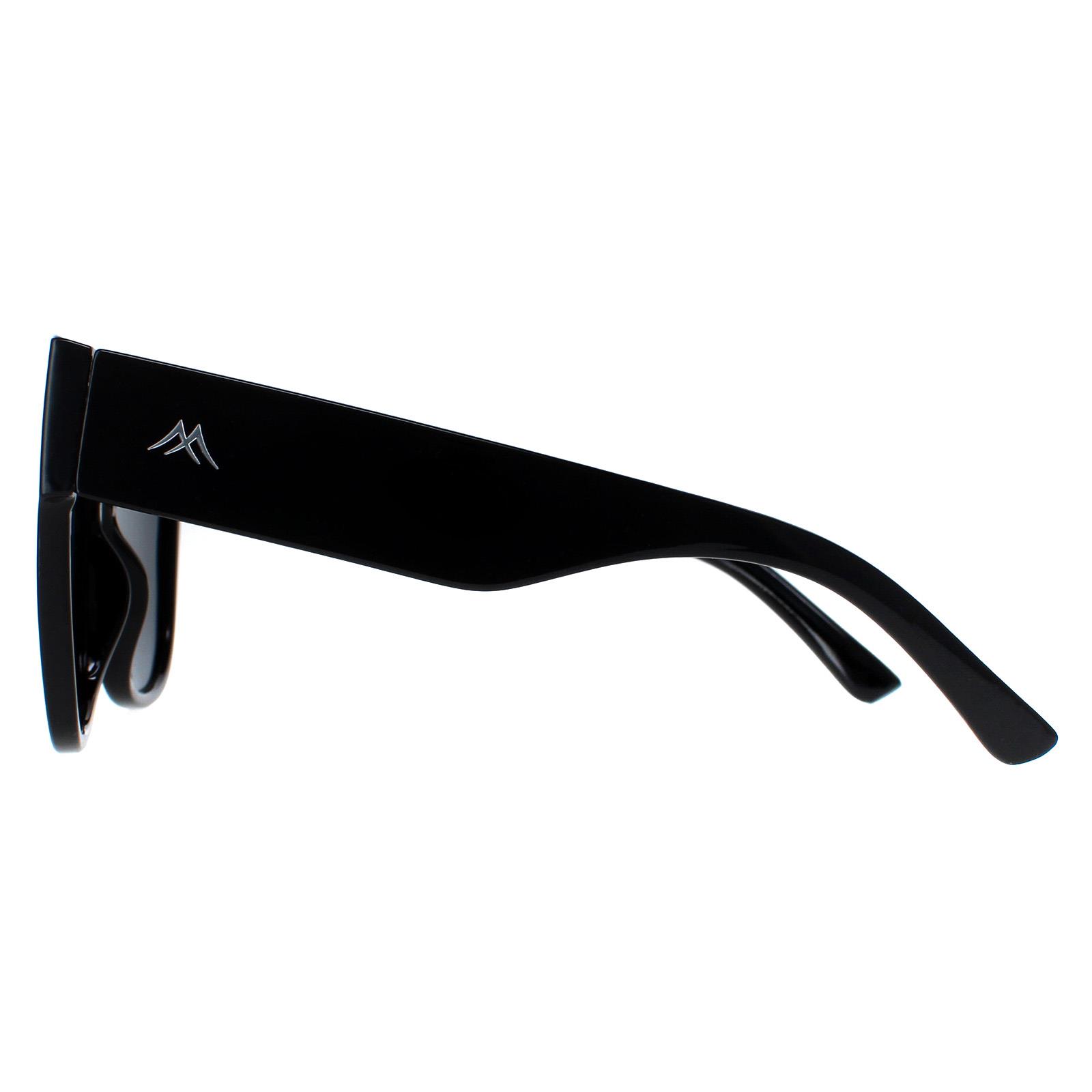 Black Square Shiny Black Smoke Polarized MP73A Sunglasses, Image 3 of 4