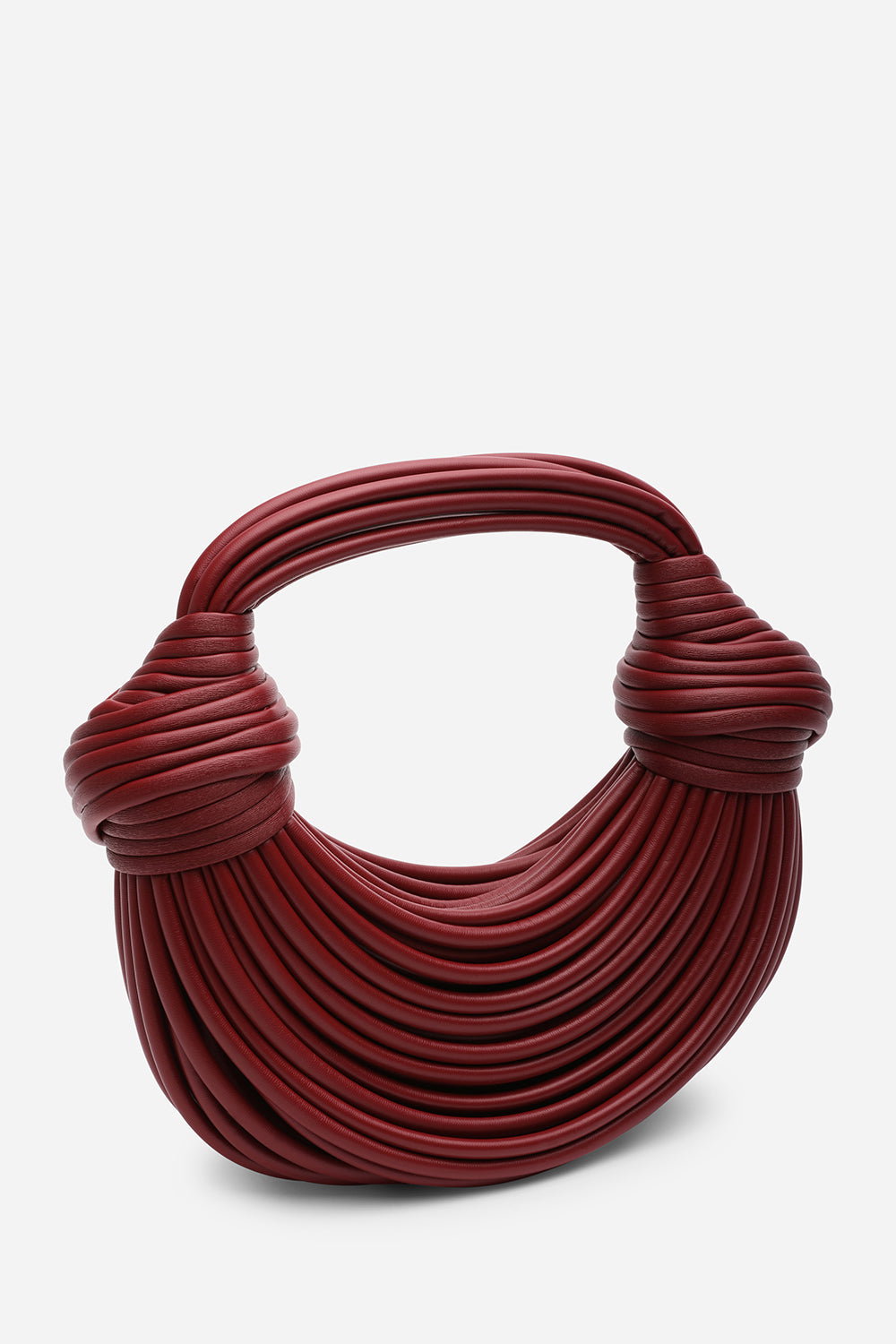 Maroon Blossom Curved Metallic Shoulder Bag, Image 3 of 6