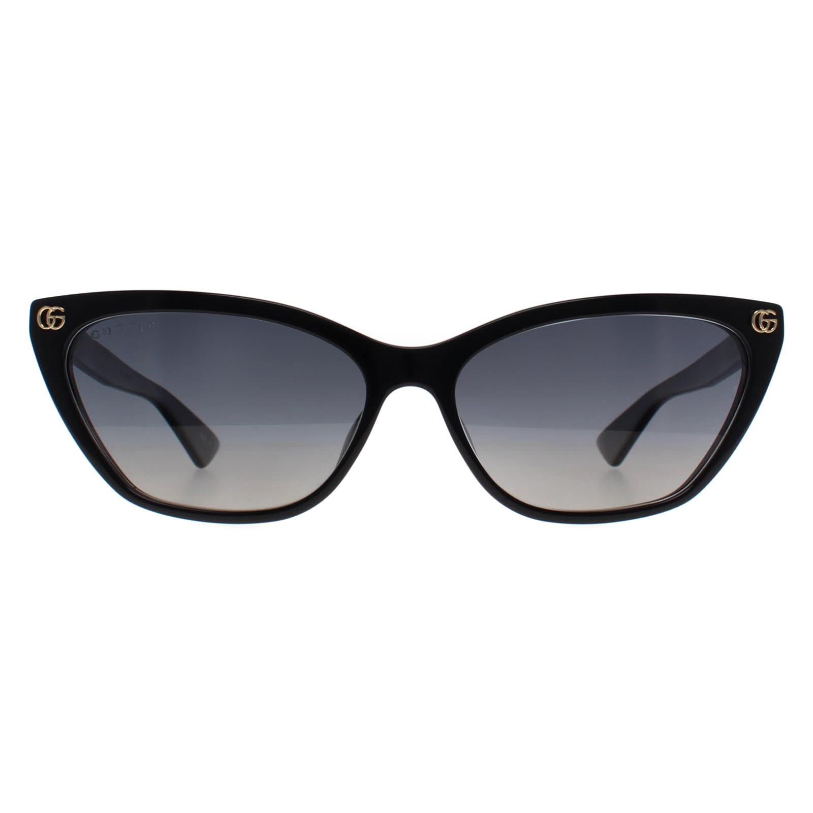 Black Cat Eye Shiny Black Grey Gradient Polarized GG1815S, Image 1 of 4