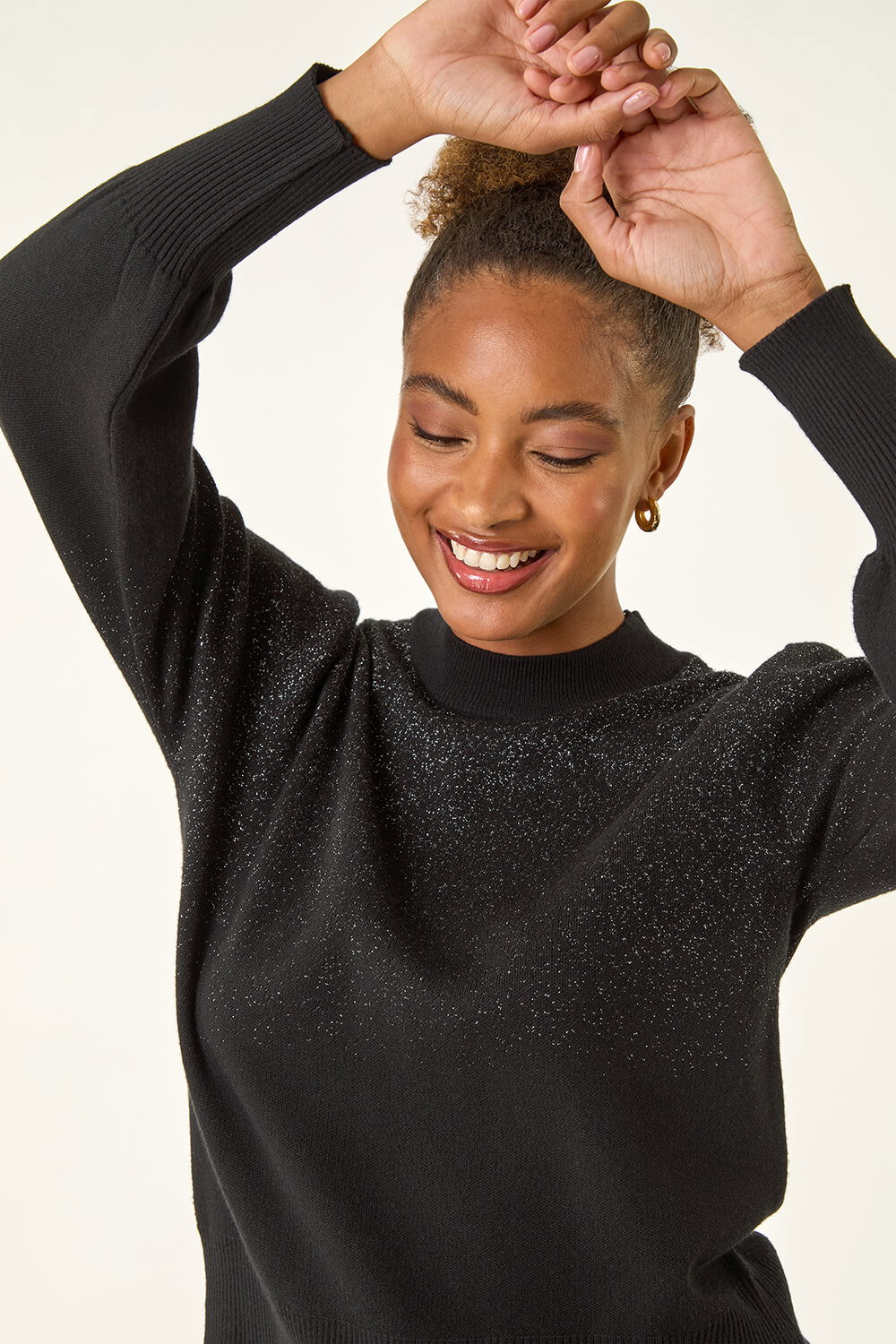 Black Ombre Speckled Knit Jumper, Image 5 of 5