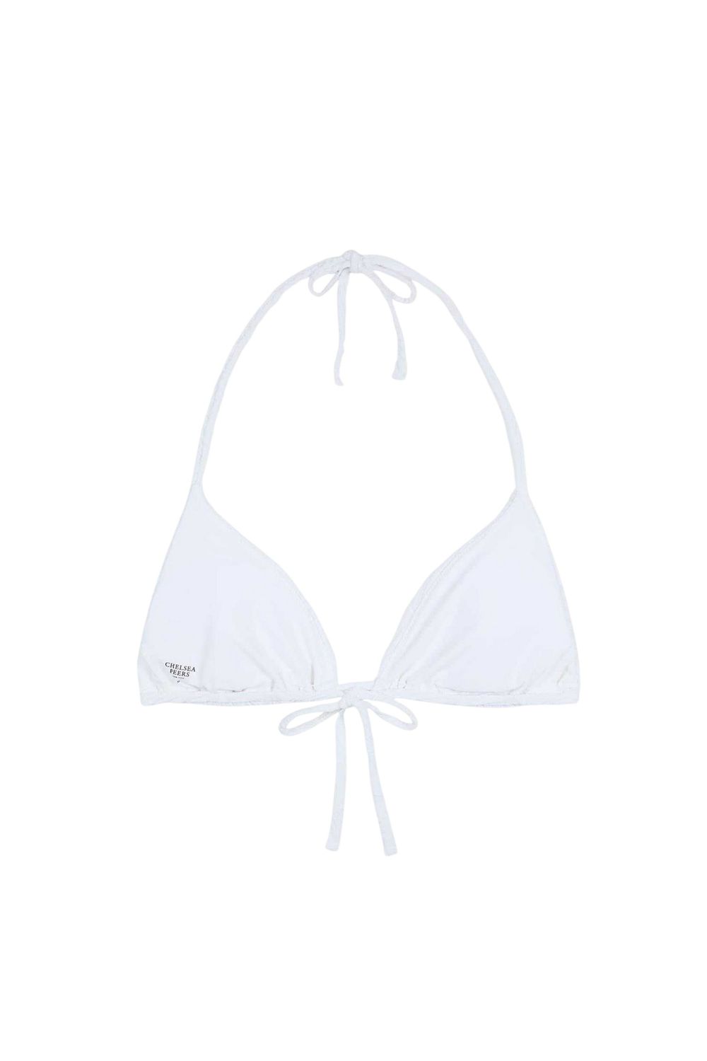 White Twist Triangle Shell Bikini Top, Image 2 of 3