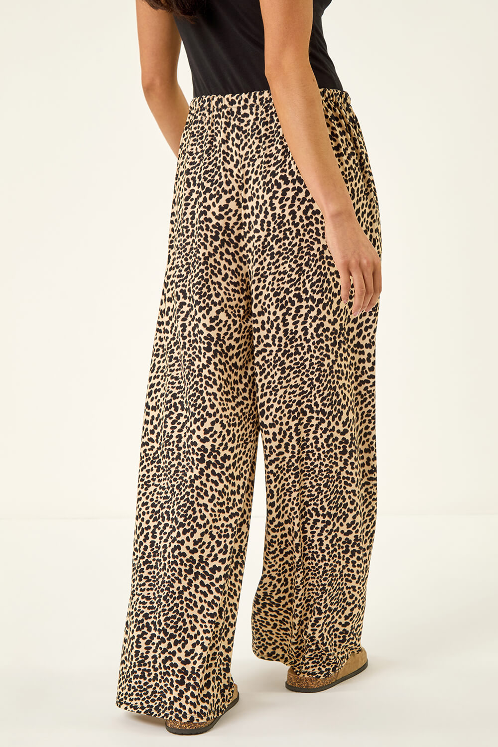 Stone Petite Animal Print Wide Leg Trouser , Image 4 of 5