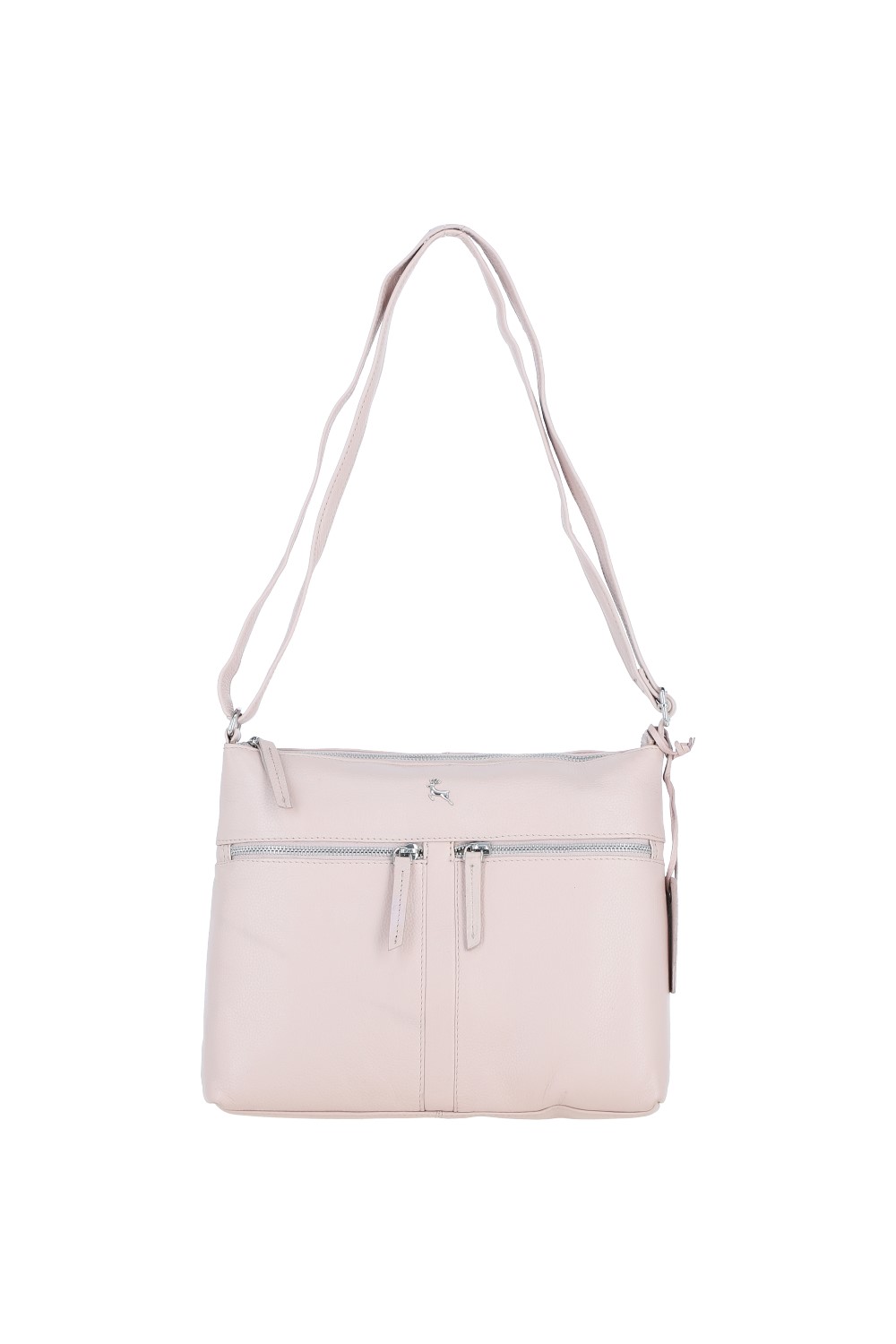 Light Pink 'Mourne' Sleek Real Leather Shoulder Bag, Image 2 of 5