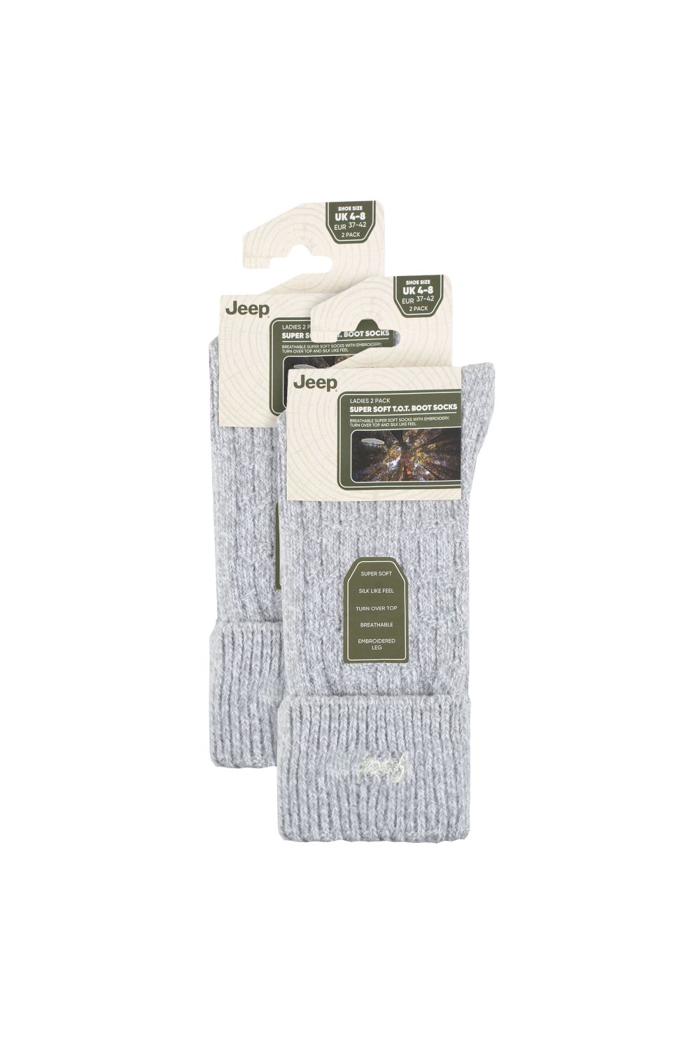 White 4 Pack Super Soft Walking Boot Hiking Socks, Image 2 of 3