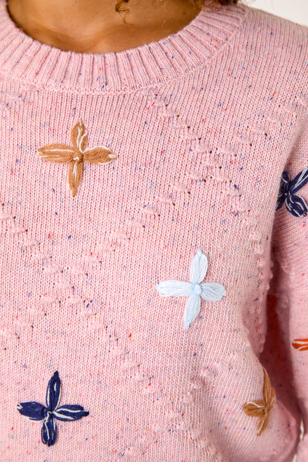 Light Pink Crafted Diamond Detail Jumper, Image 6 of 5
