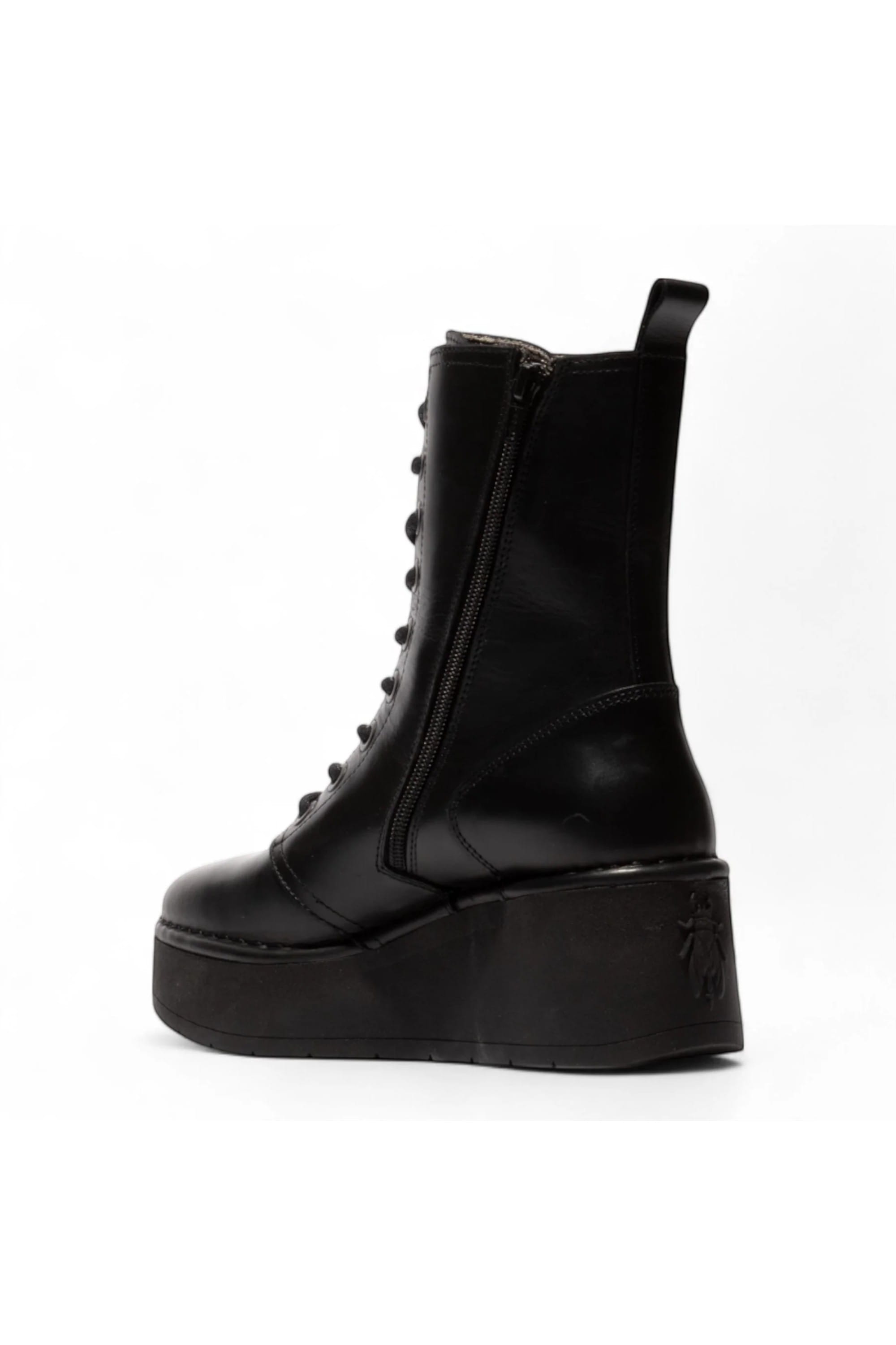 Black Womens Soft Platform Ankle Boots-HAIT273, Image 4 of 5