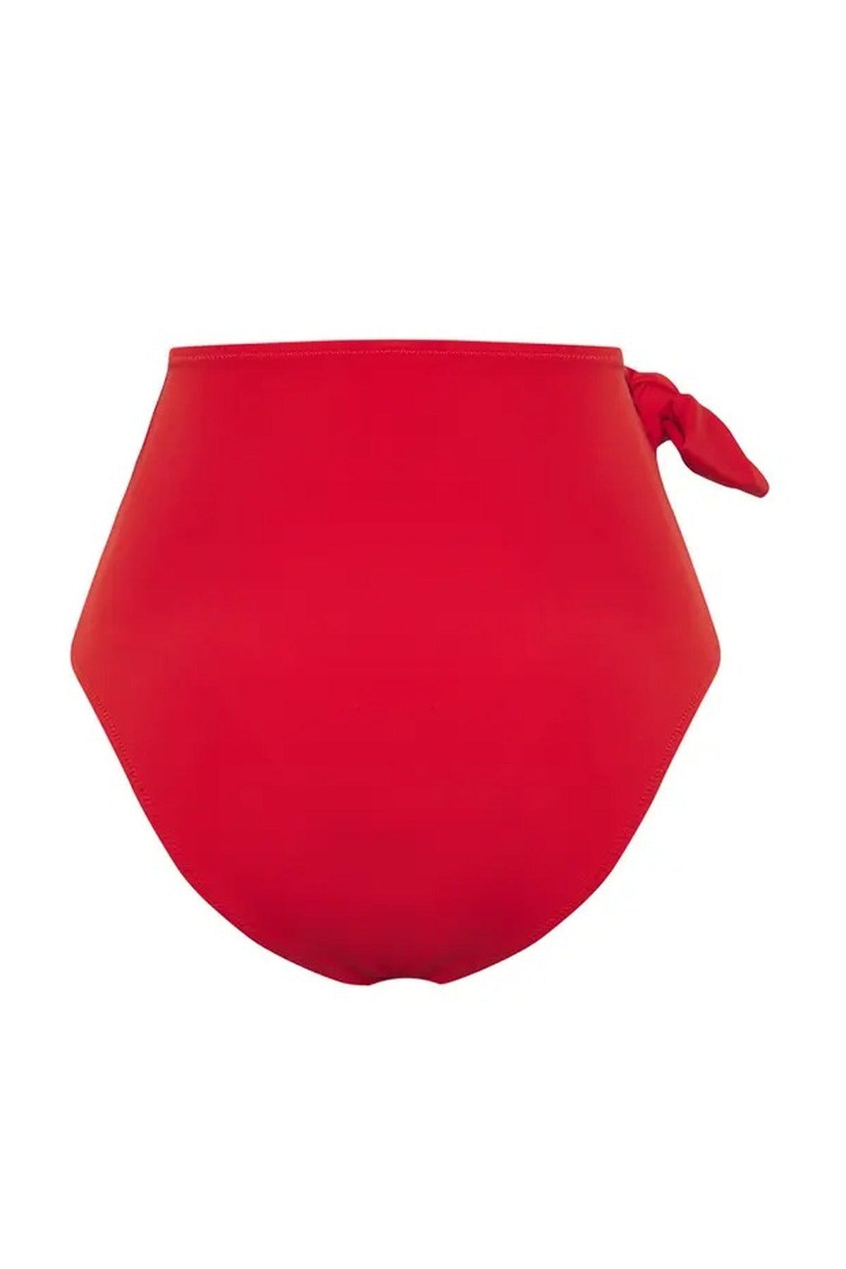Red Tie Detail High Waist Bikini Bottom, Image 4 of 5