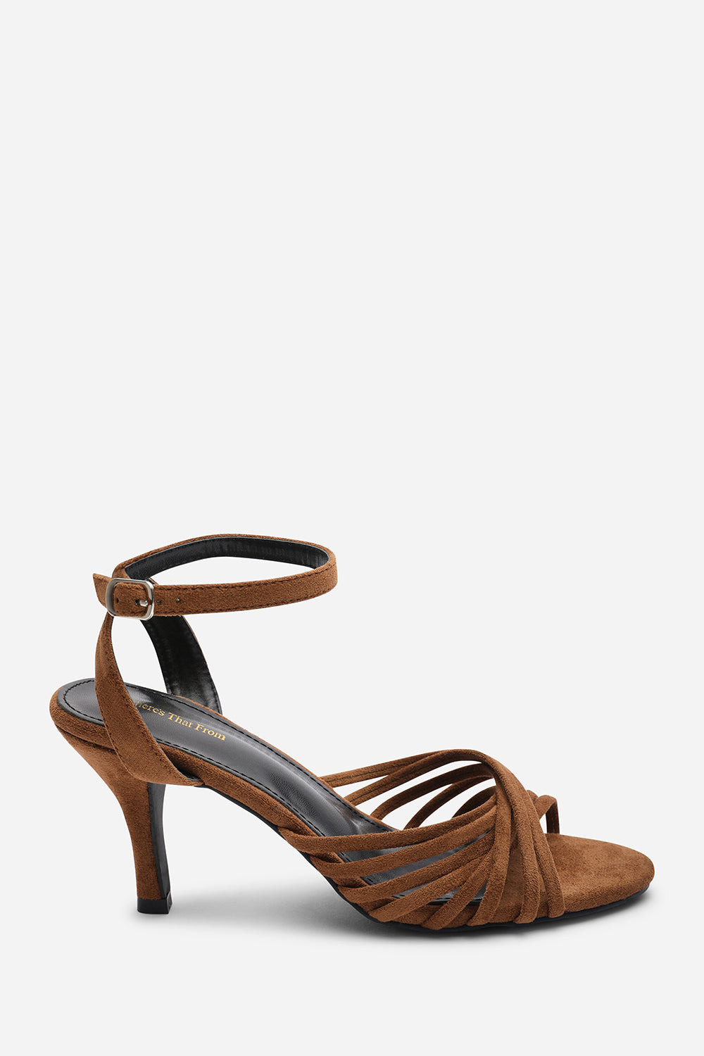 Tan Where's That From Tan 'Cyprus' Multi Cross Over Strap Mid Heels, Image 2 of 6