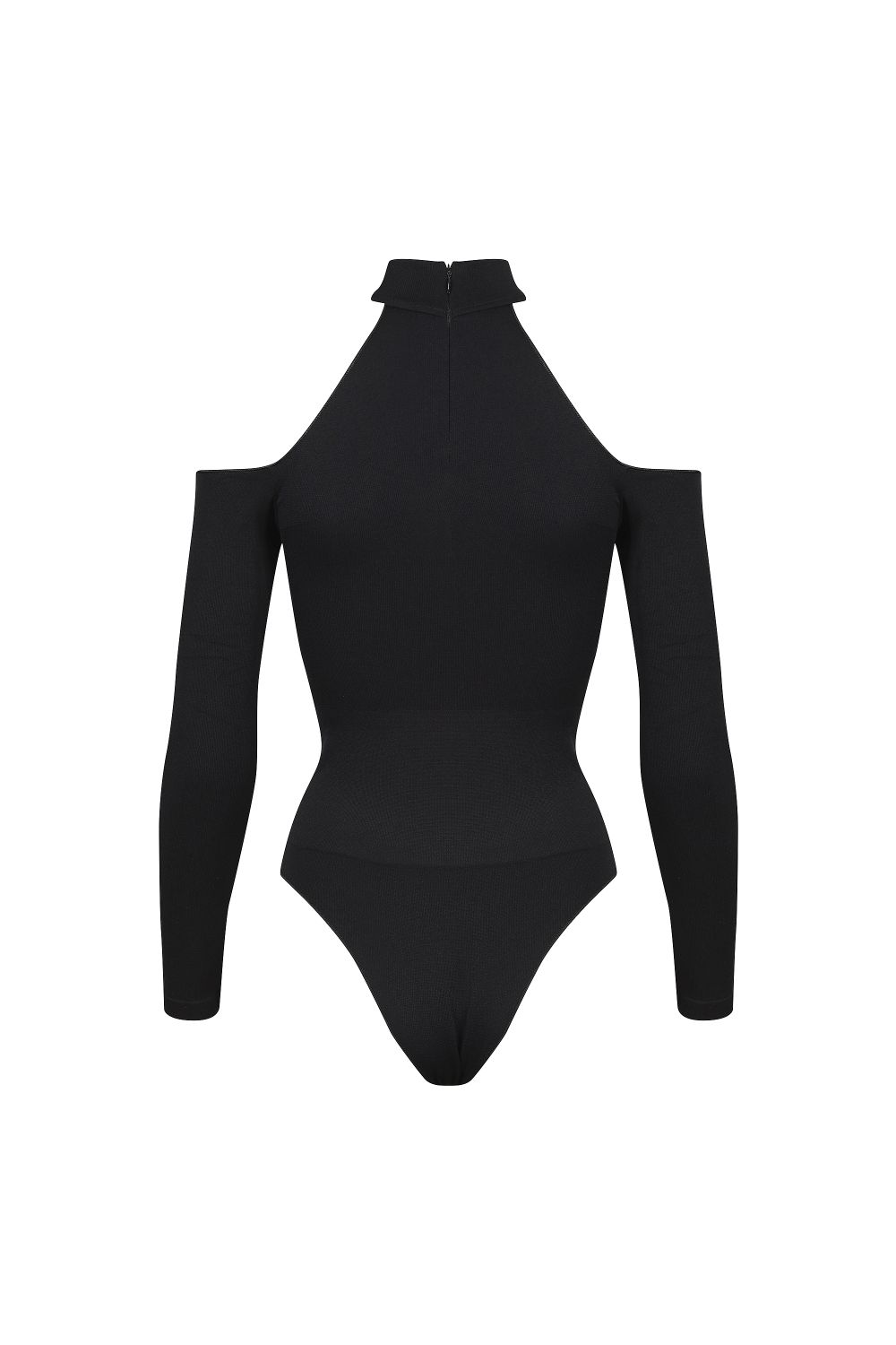 Black Cold Shoulder Sculpting Bodysuit, Image 2 of 5