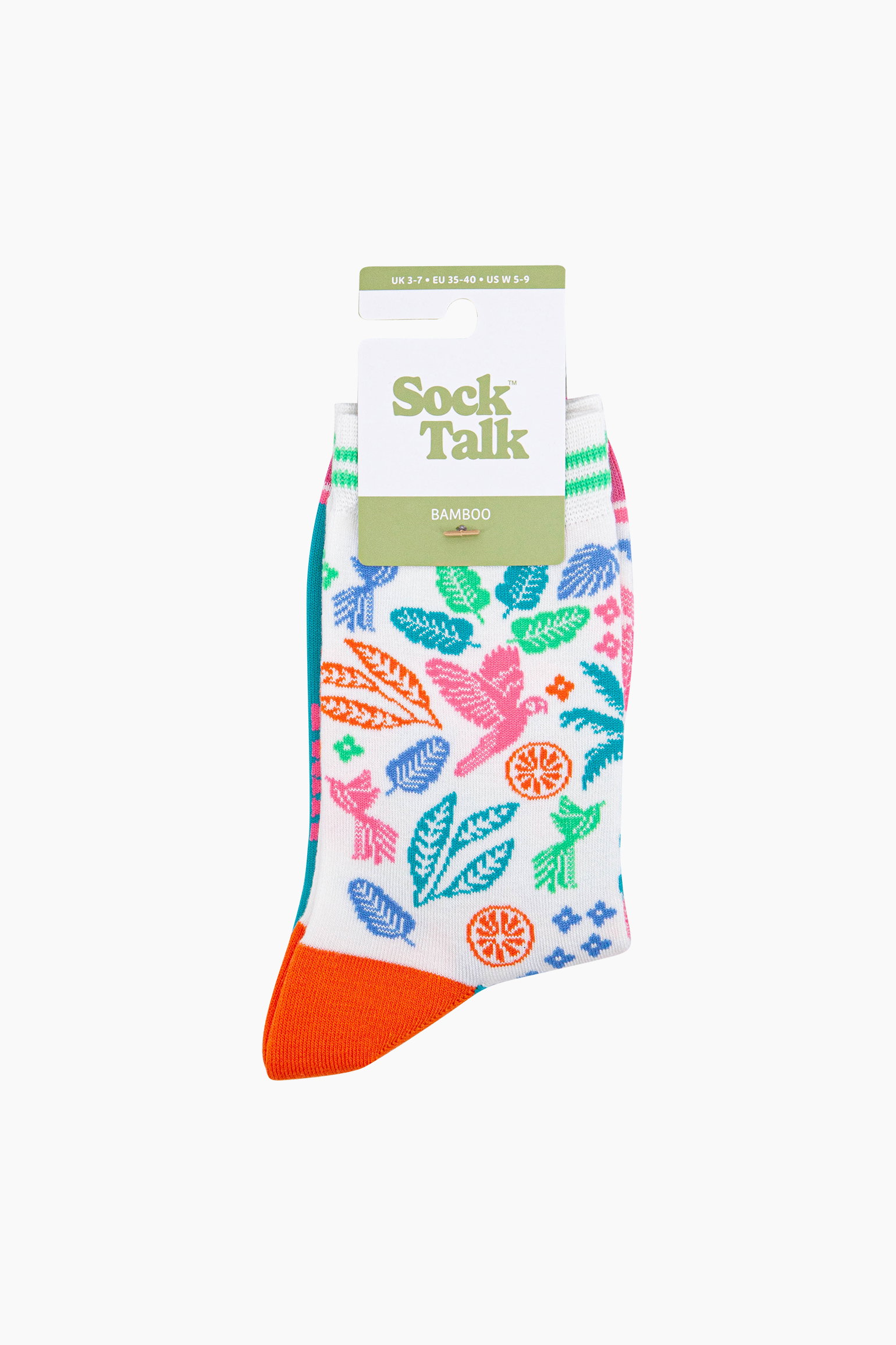 Multi Tropical Rainforest Parrot Bamboo Socks, Image 4 of 4