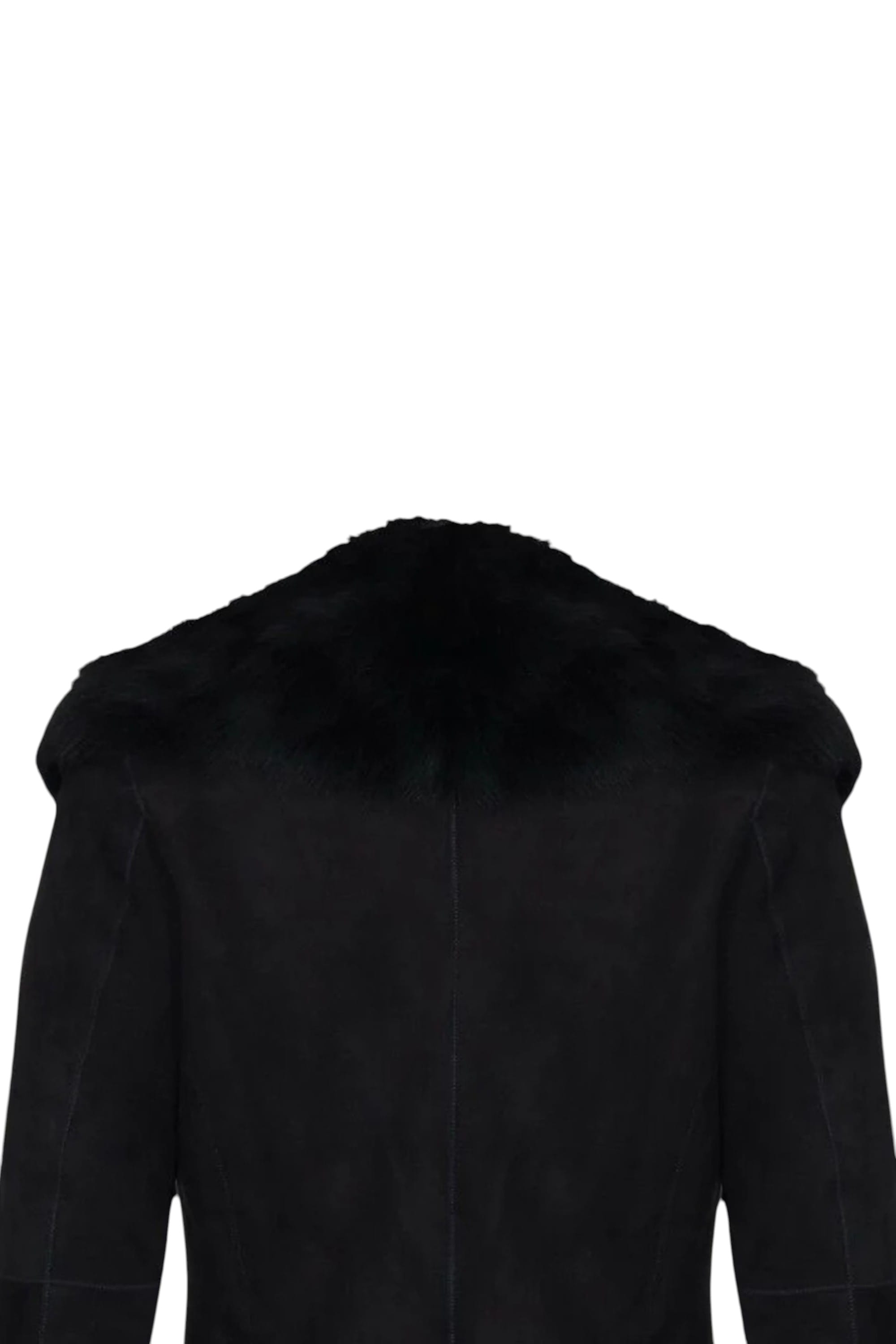 Black Toscana Sheep Suede Leather Trench Coat, Image 8 of 8