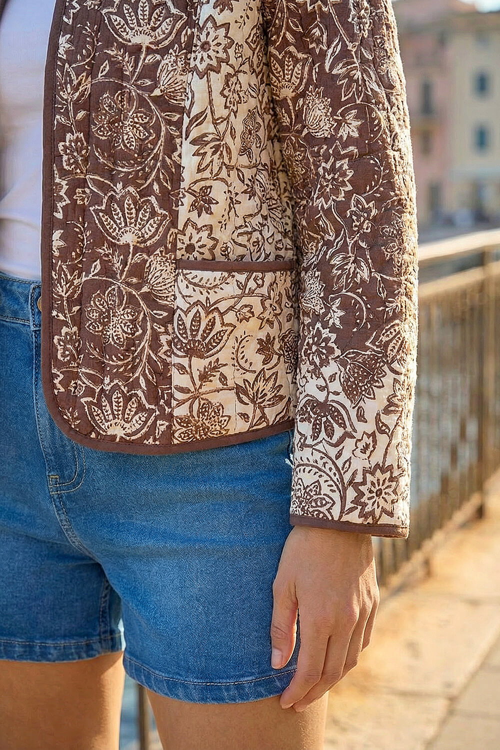 Chocolate Petite Quilted Puffer Jacket, Image 5 of 4
