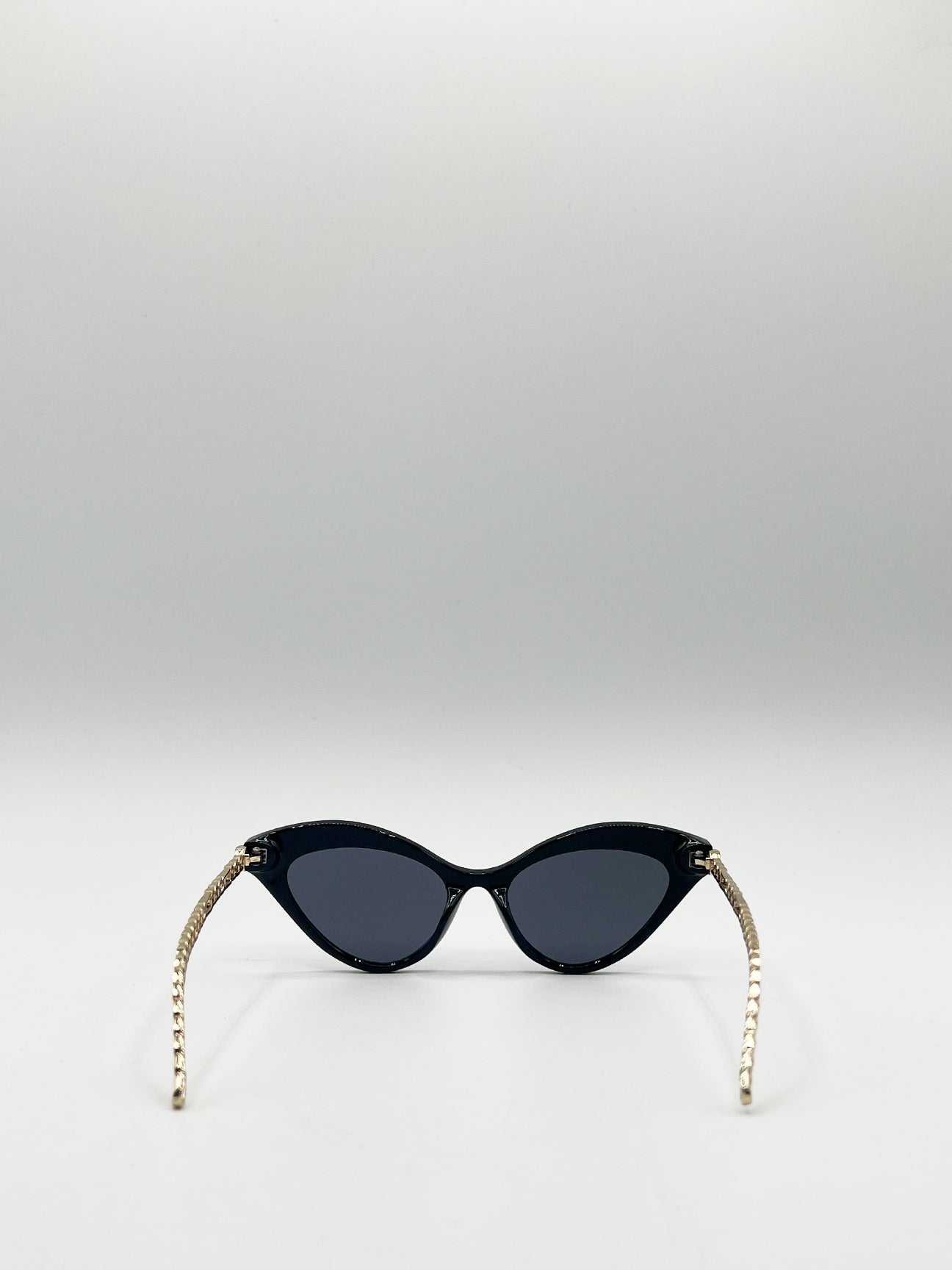 Black Cat-Eye Sunglasses in Black, Image 6 of 6
