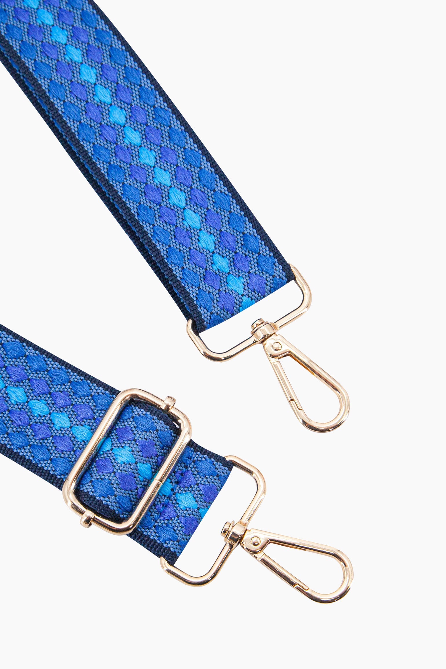 Blue Spotted Woven Wide Bag Strap, Image 2 of 4
