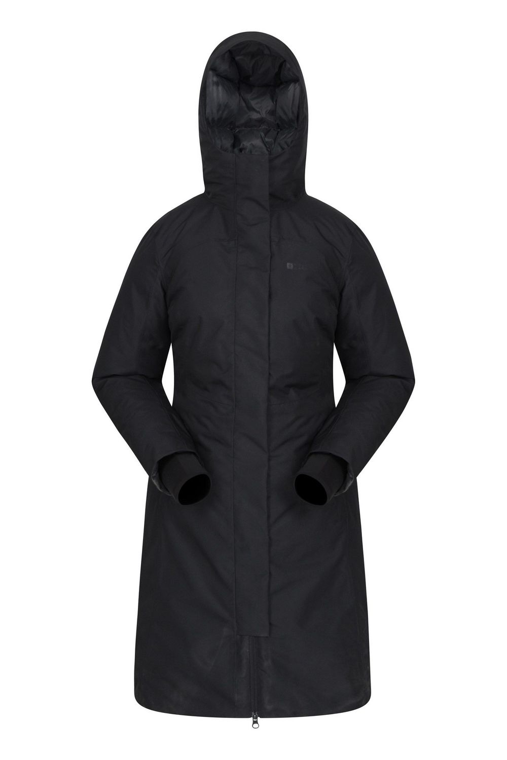 Black Polar Down Long Length Hybrid Jacket, Image 1 of 5