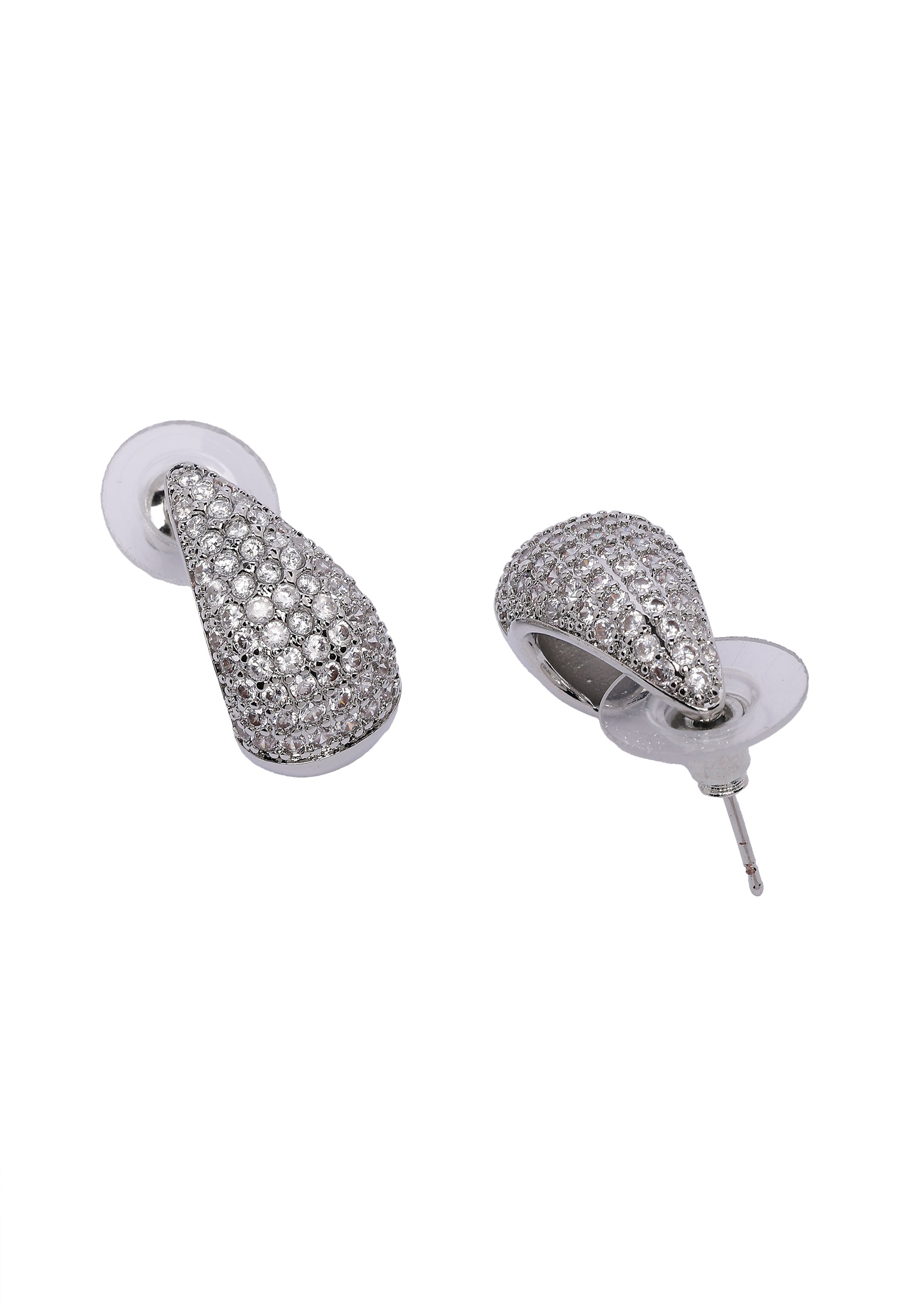 Silver Dewdrop Hoop Earrings, Image 3 of 5