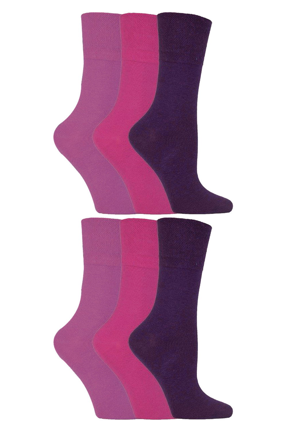 Purple 6 Pack Non Elastic Diabetic Socks, Image 1 of 5