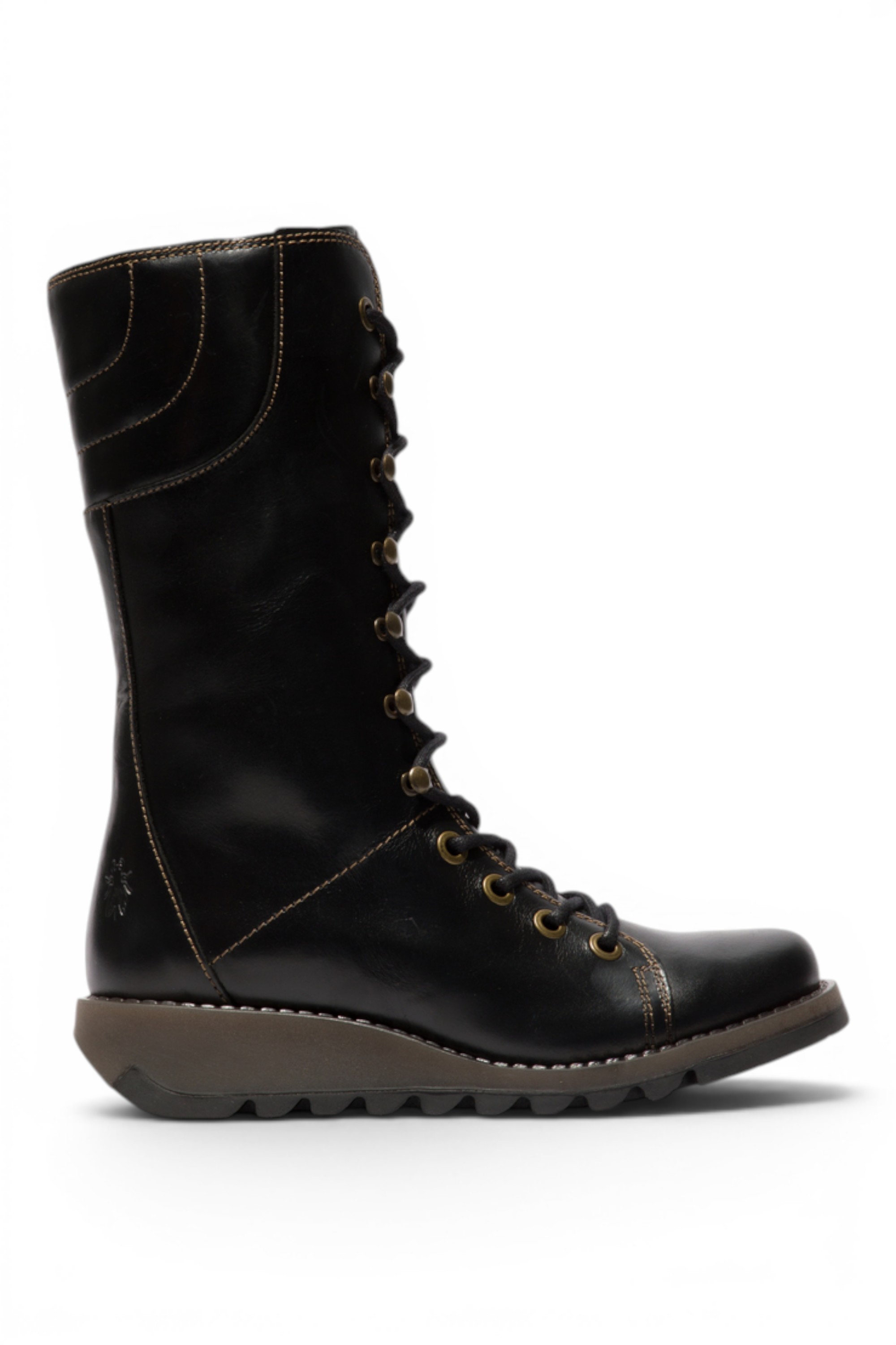 Black Womens Leather Ankle Boots-STER767, Image 1 of 5