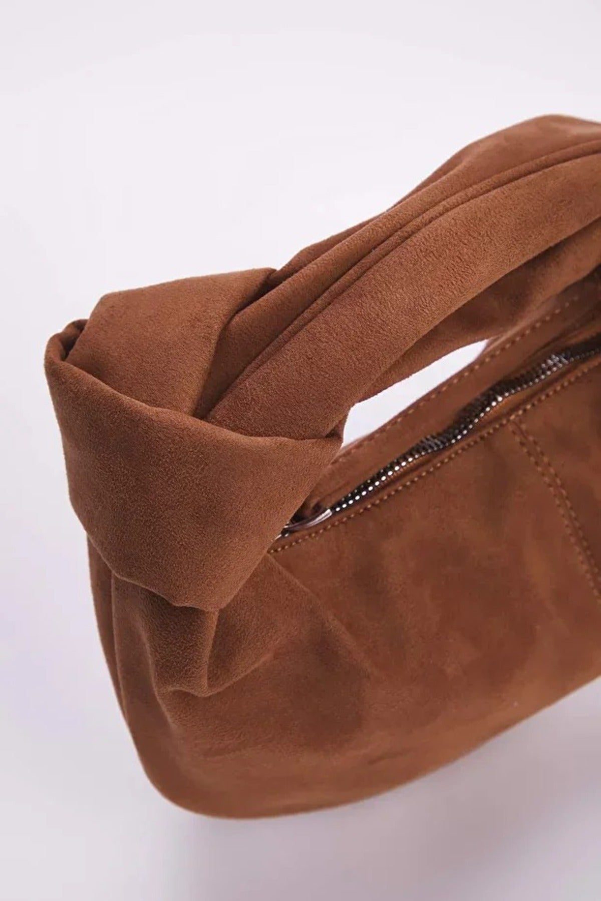 Brown WOVCOR Brown Oval Knot-Handle Mini Shoulder Bag, Image 3 of 3
