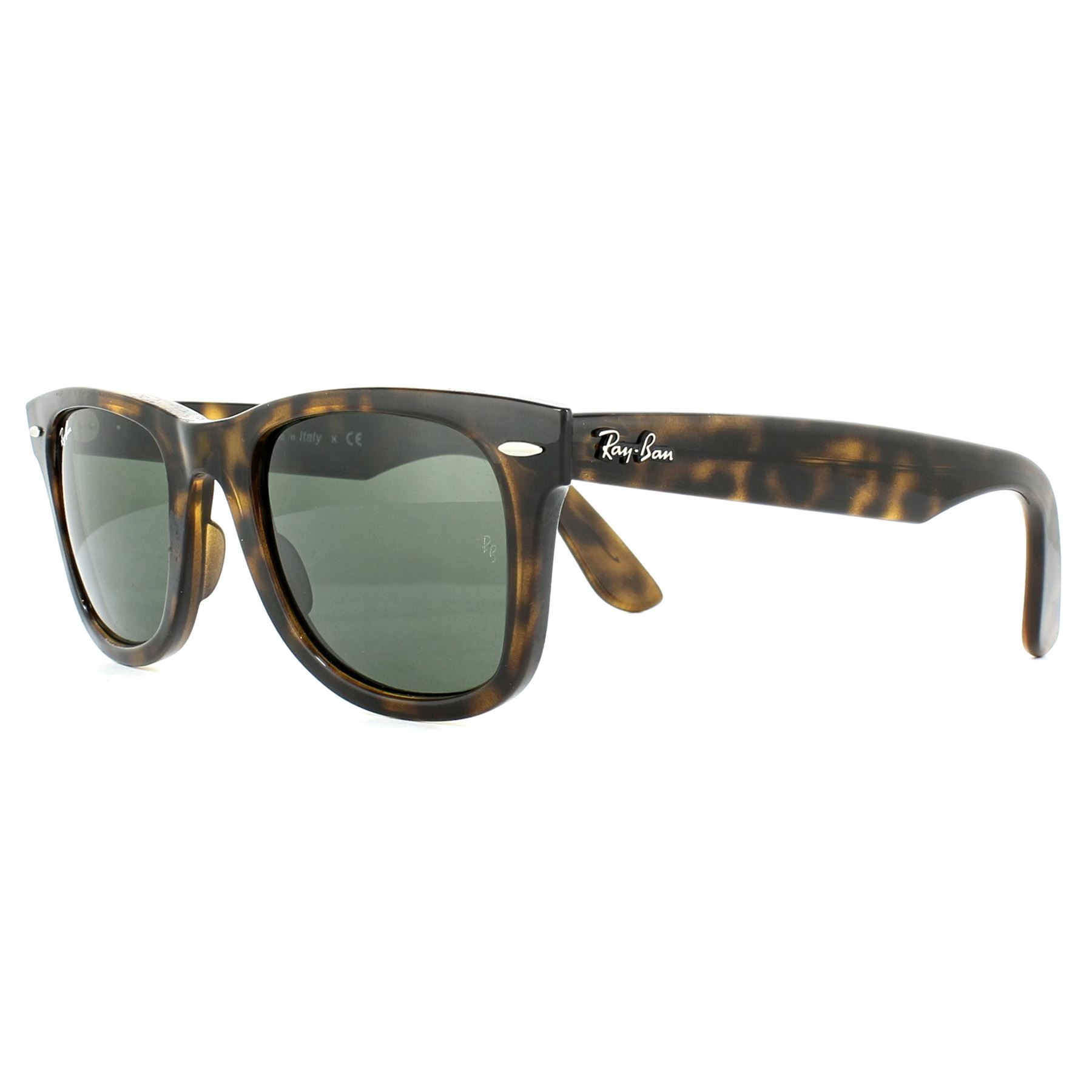Rectangle Tortoise Green G-15 Wayfarer Ease RB4340 Sunglasses, Image 2 of 4