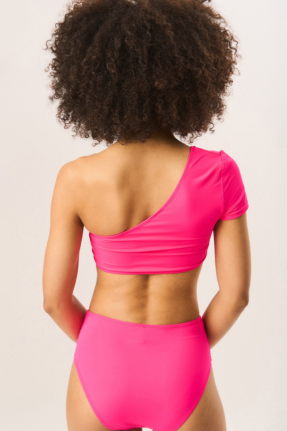 Fuchsia High Waisted Bikini Bottoms, Image 2 of 4