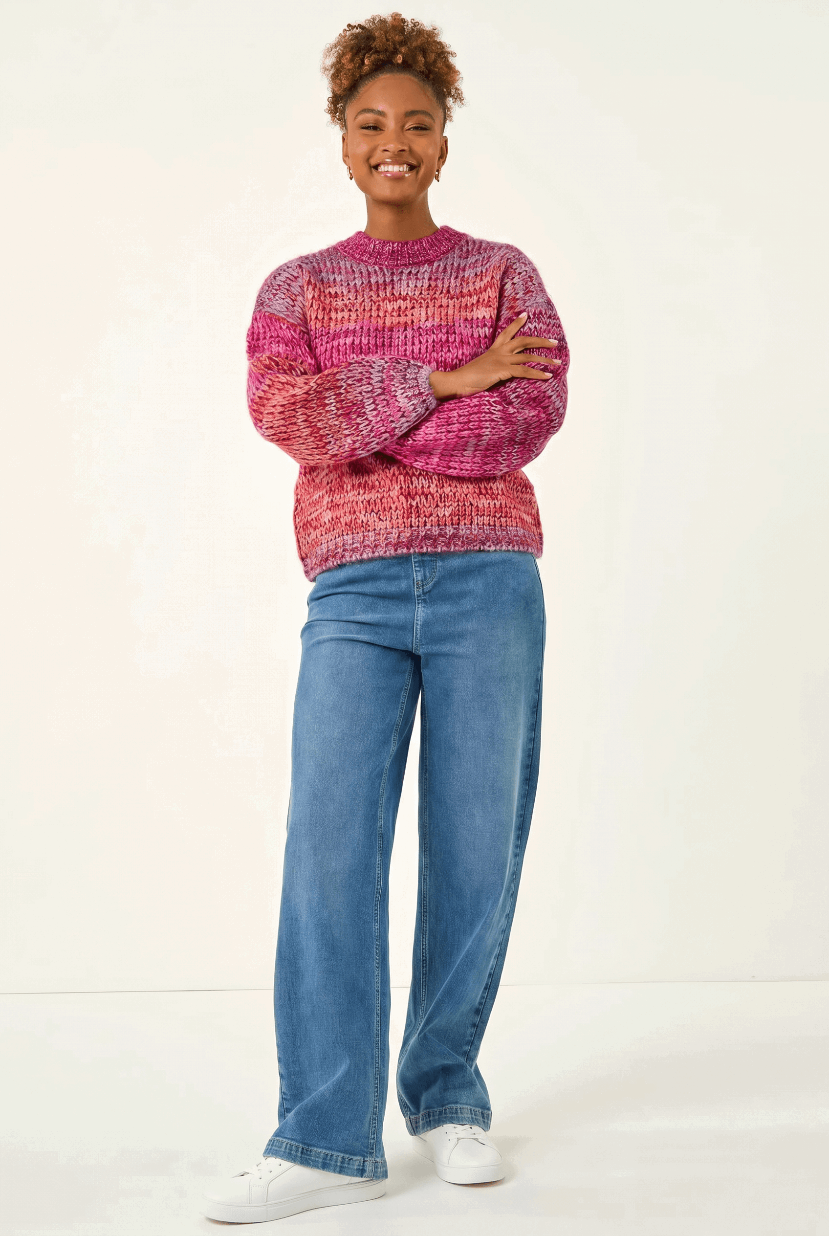 Pink Metallic Ombre Knit Jumper, Image 3 of 5