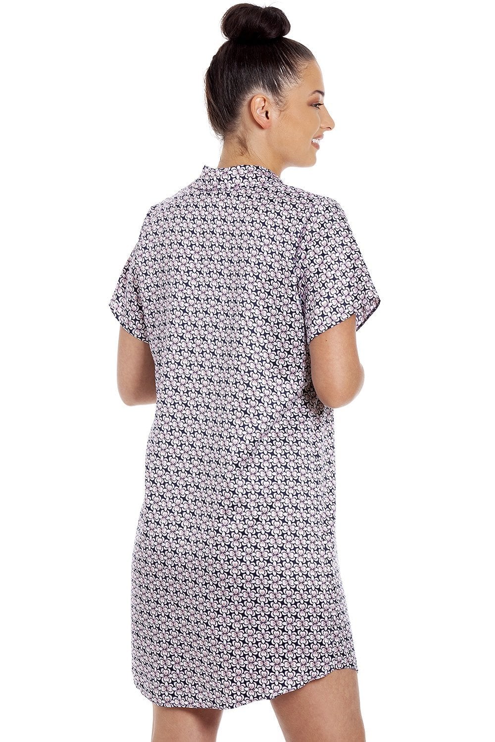 Navy Satin Nightshirt, Image 2 of 5