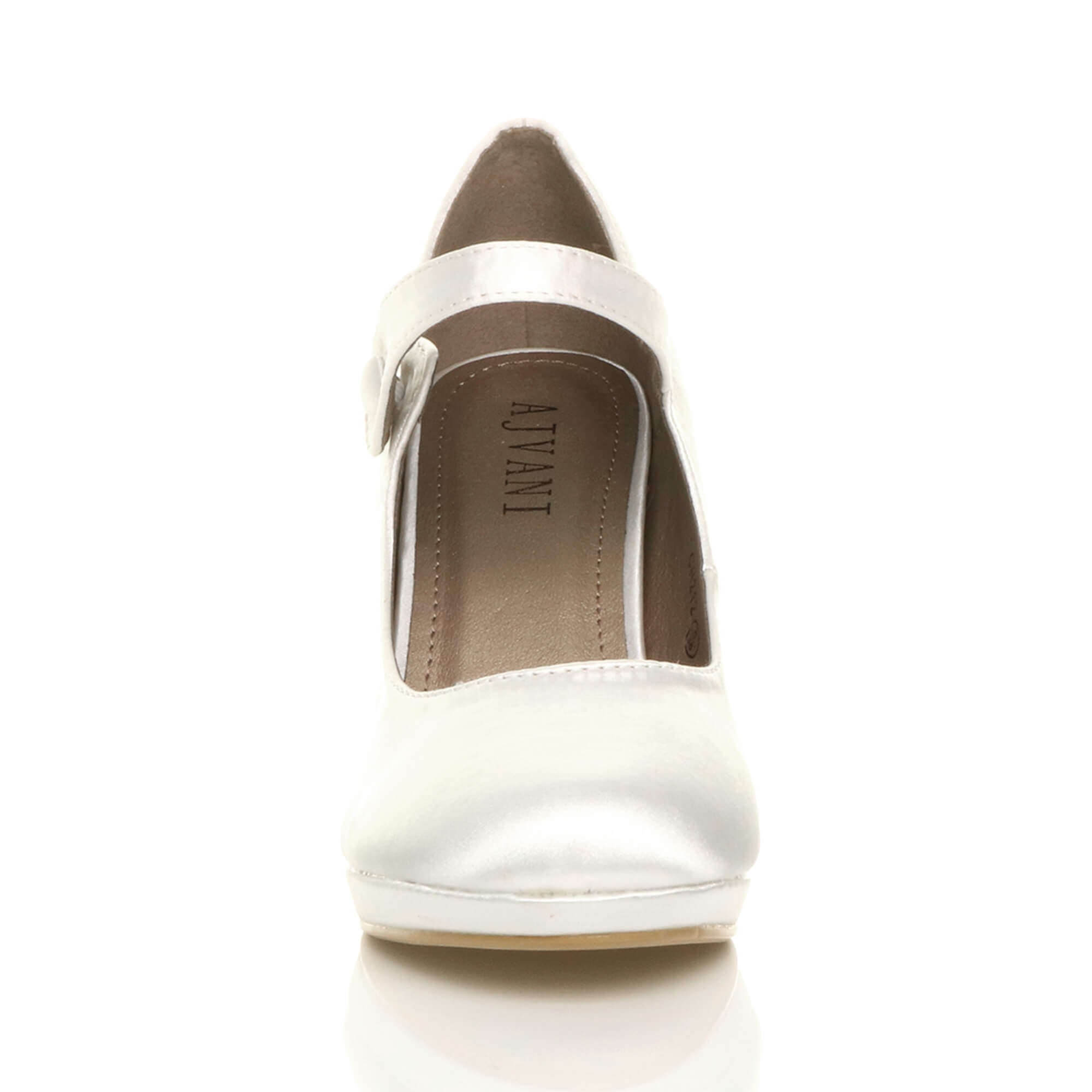 White AJVANI White High Heel Mary Jane Court Shoes, Image 5 of 5