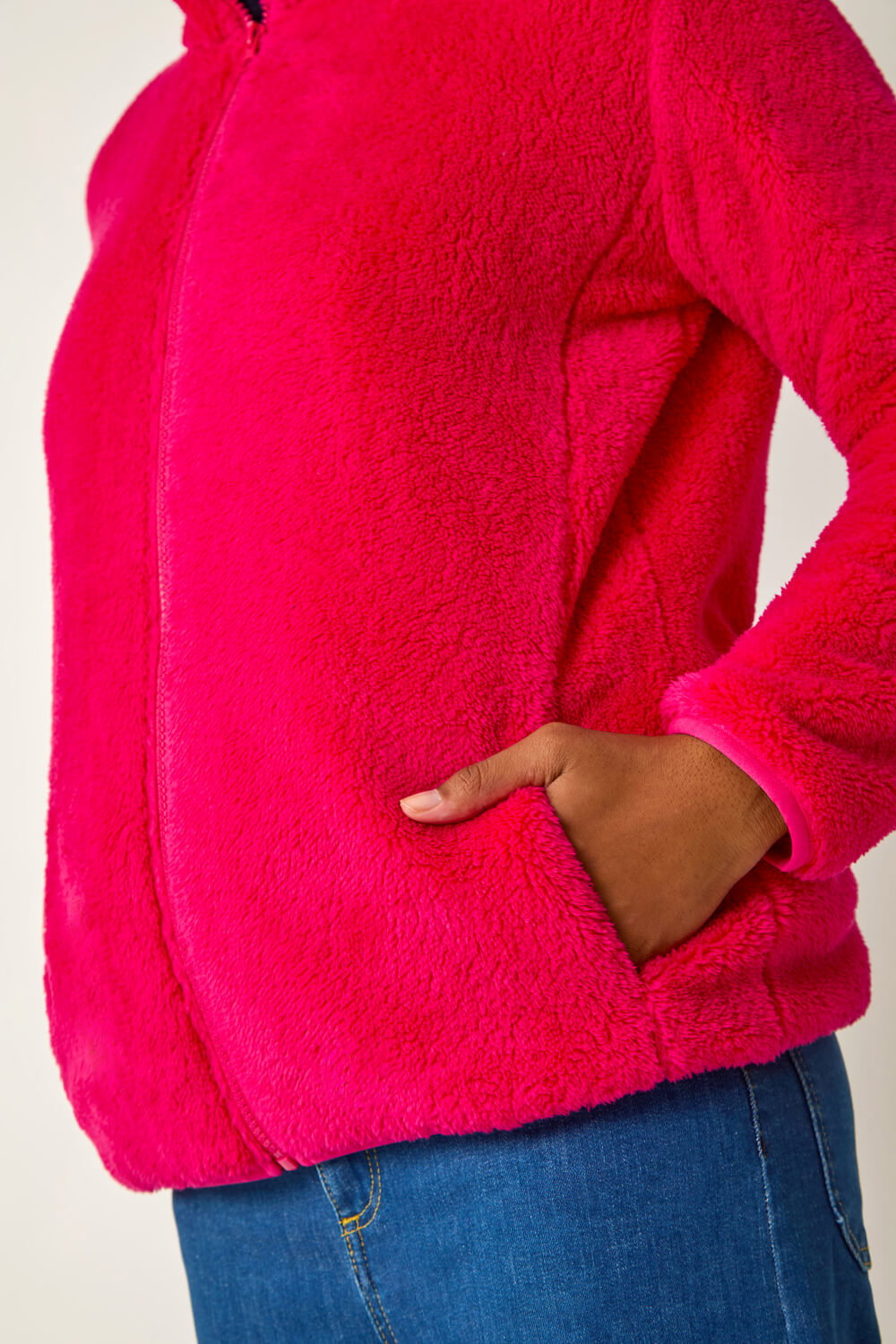 Fuchsia Soft Sherpa Fleece Jacket, Image 6 of 5