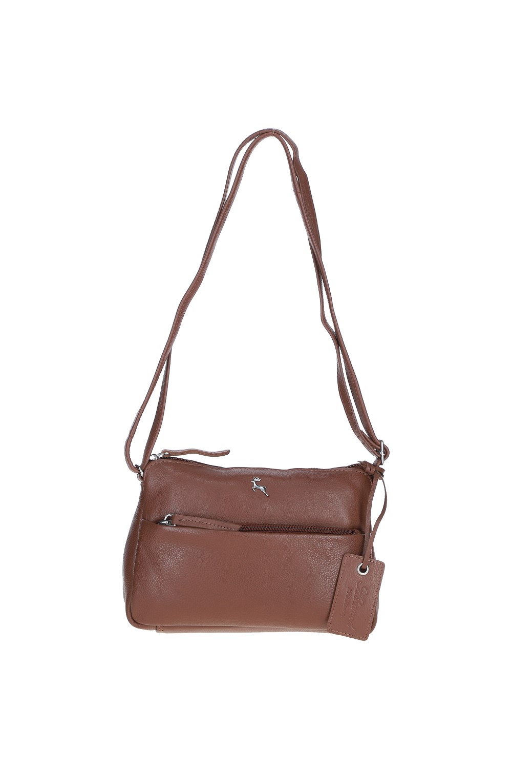 Brown 'Belfast' Compact Zip-Closure Leather Crossbody Bag, Image 2 of 5