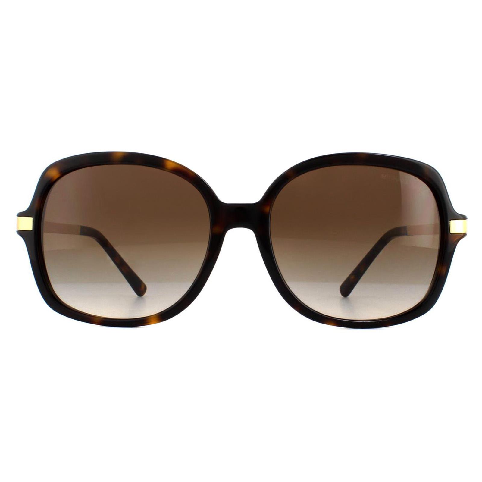Brown Michael Kors Brown Square Dark Tortoise Gold Brown Gradient Sunglasses, Image 1 of 8